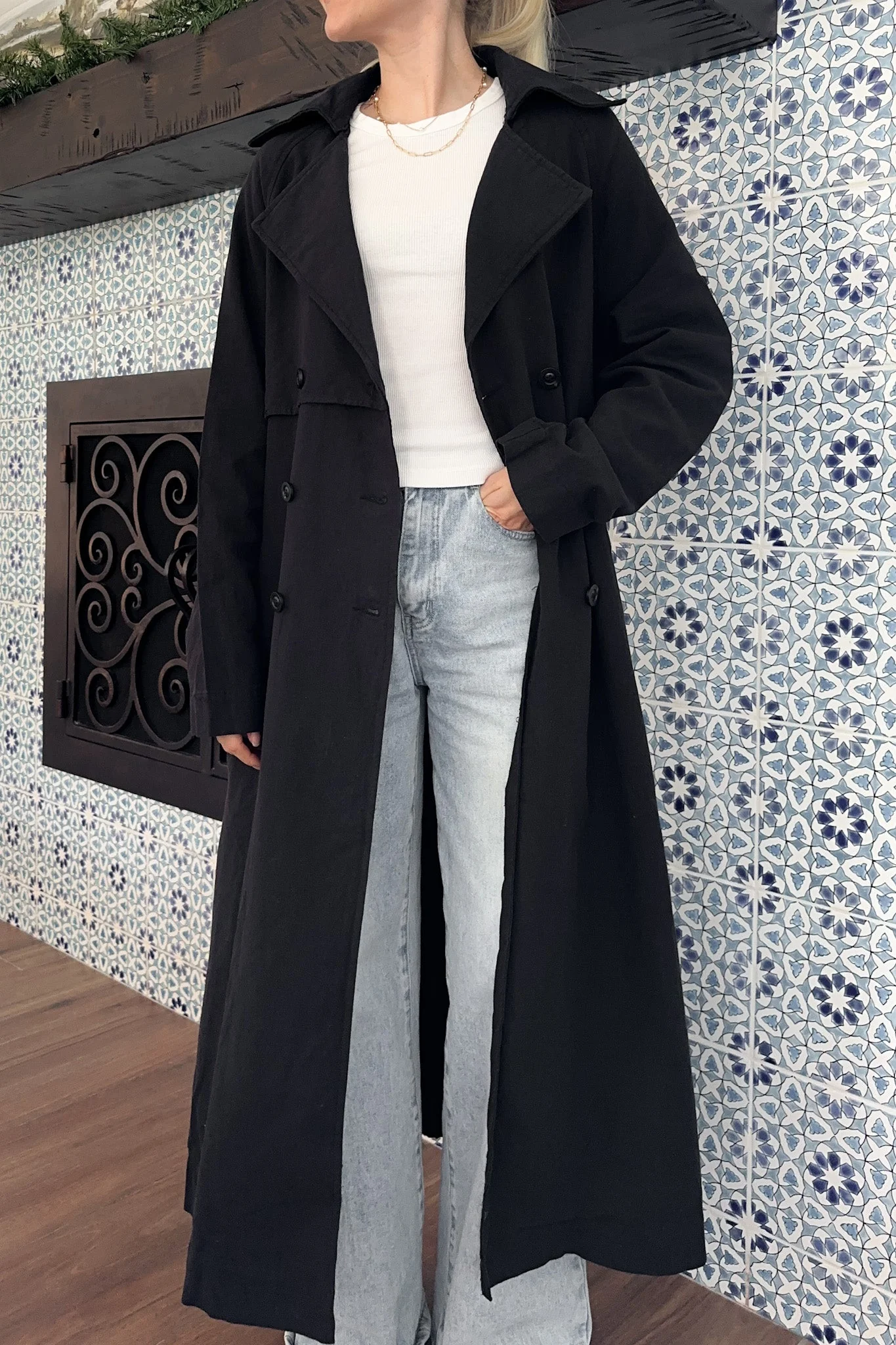 Holland Double Breasted Classic Trench Coat - Image 4