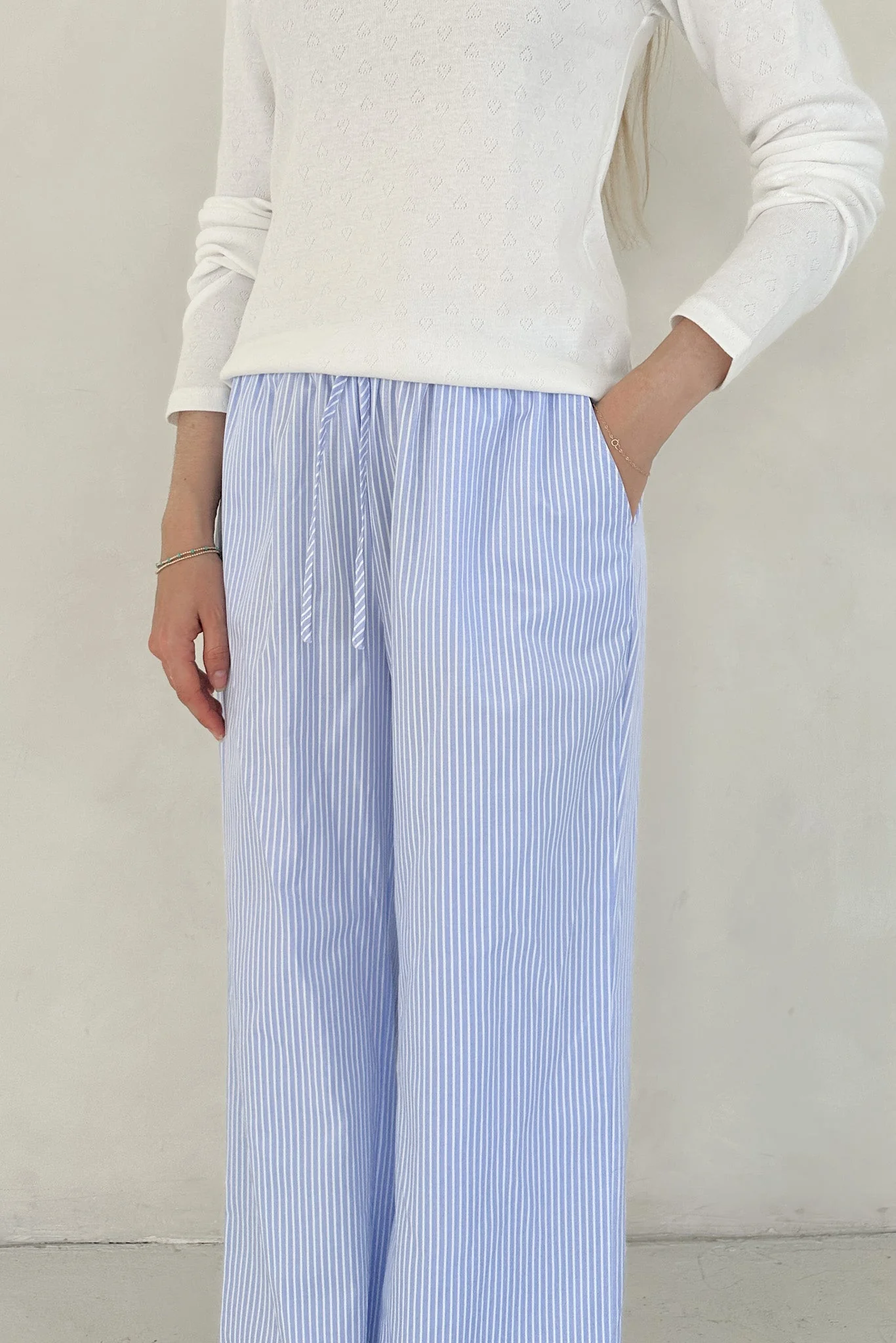 Homebody Periwinkle Striped Lounge Pants - Image 2