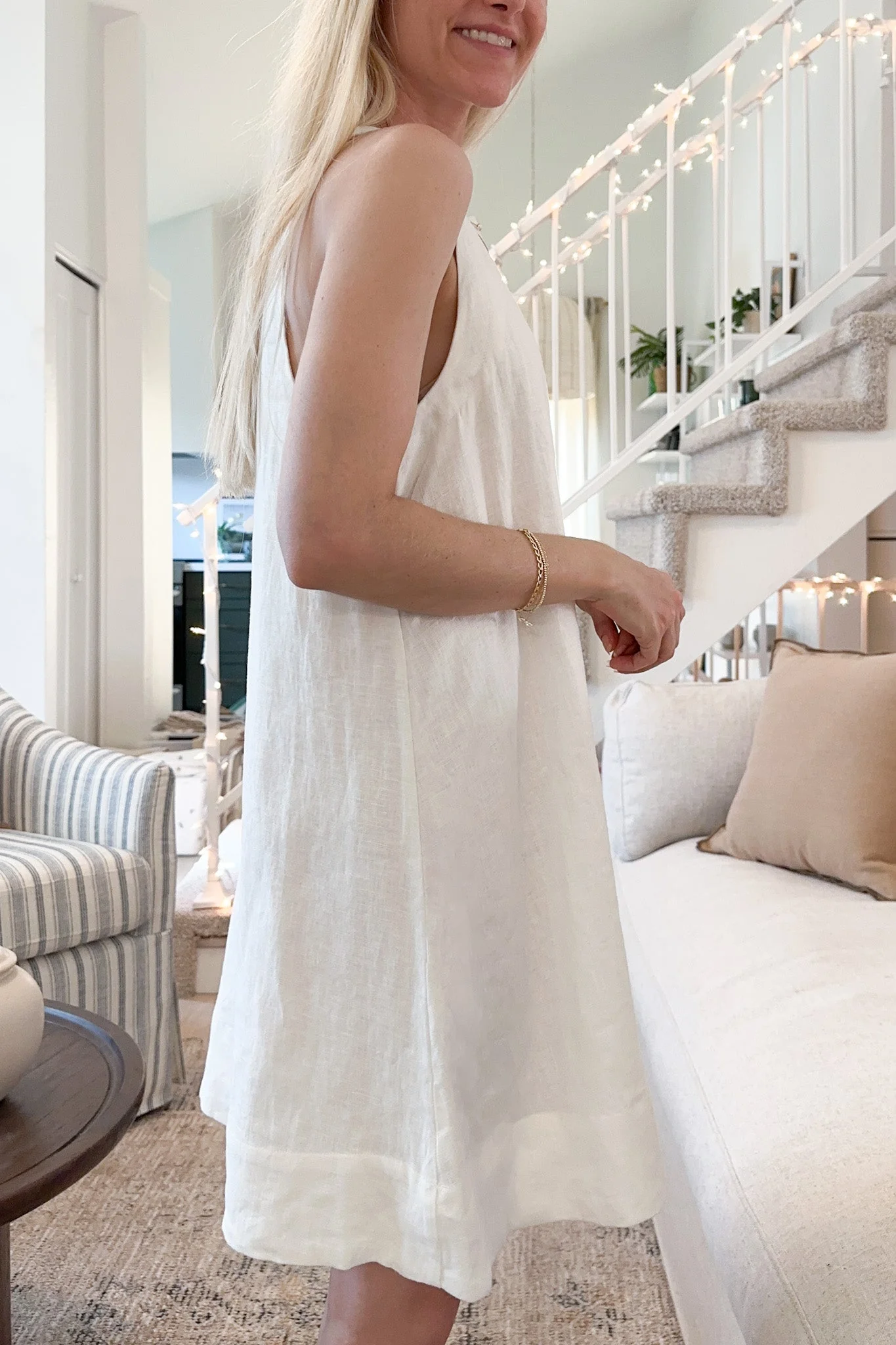 Isla 100% Linen Mini Dress - Image 4