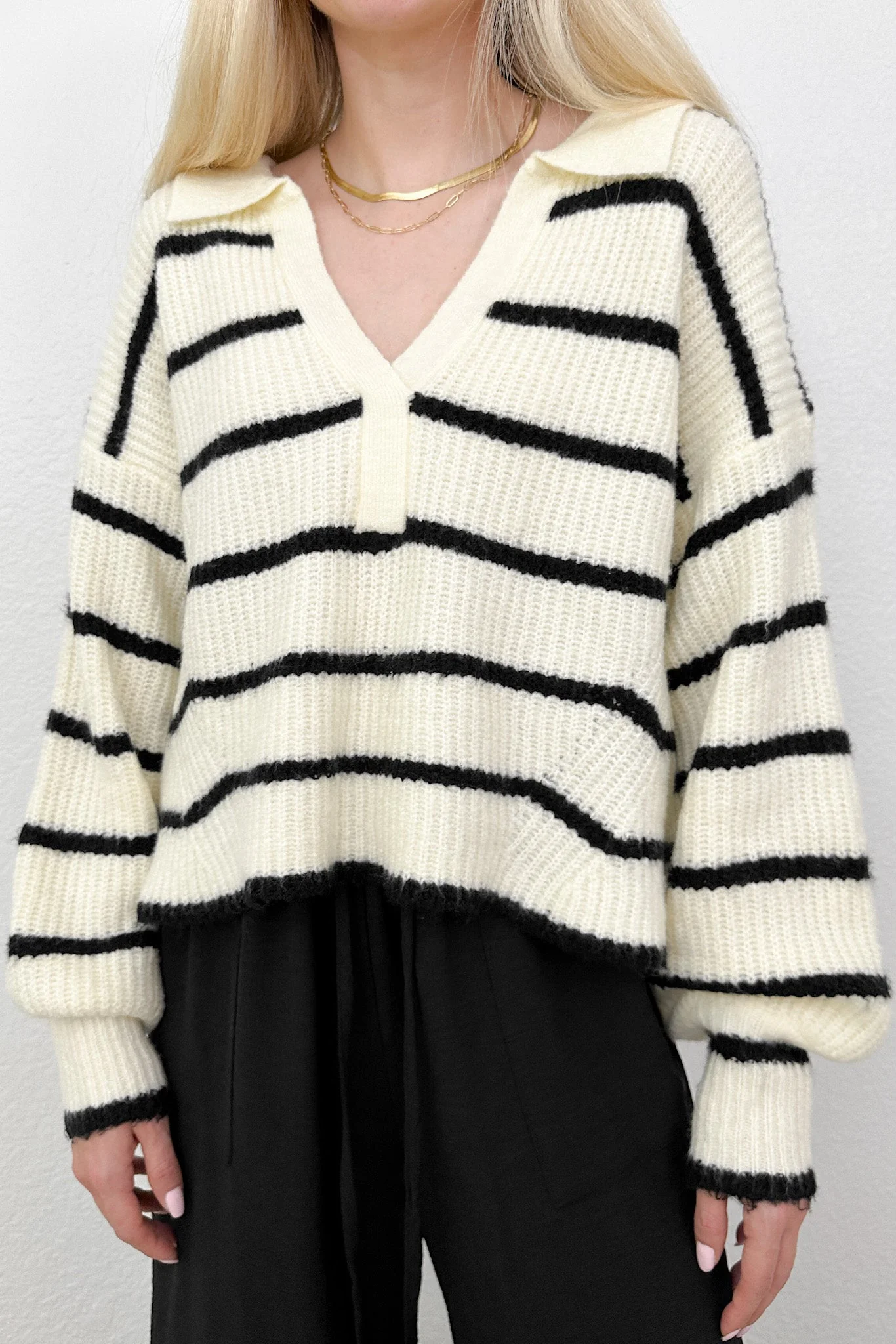 Isla Striped Collar Sweater - Image 2