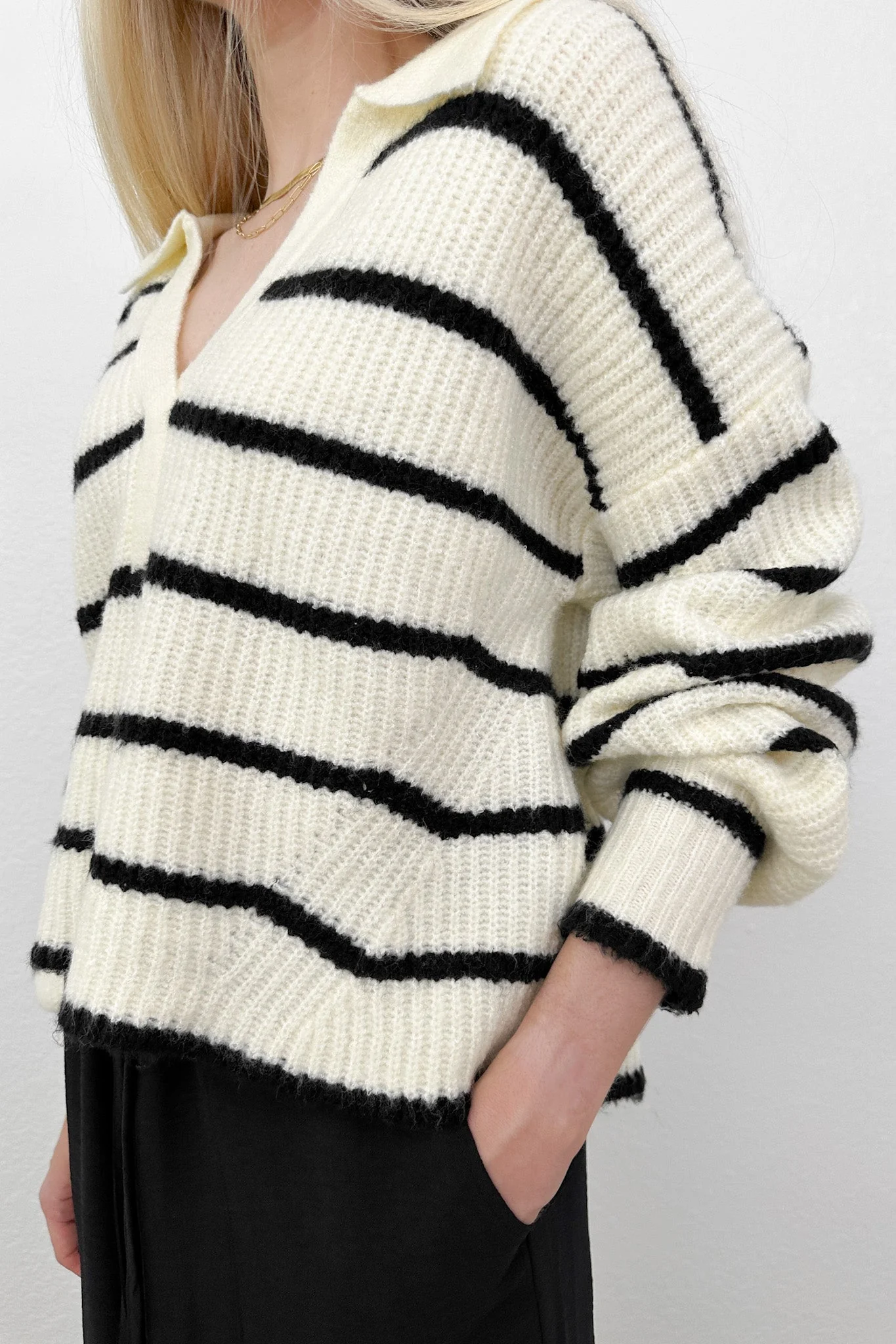 Isla Striped Collar Sweater - Image 3