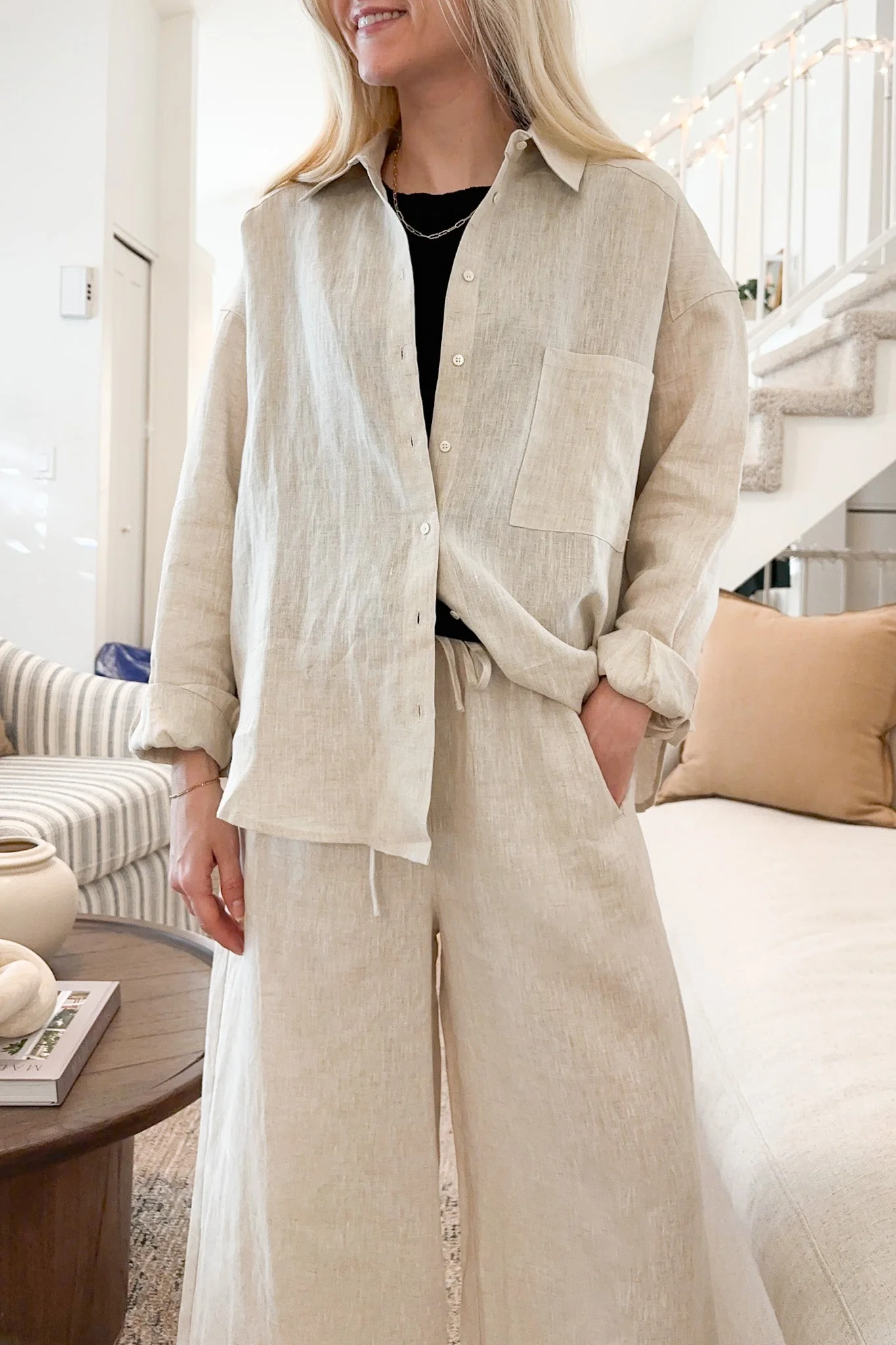 Island Time Linen Button Down