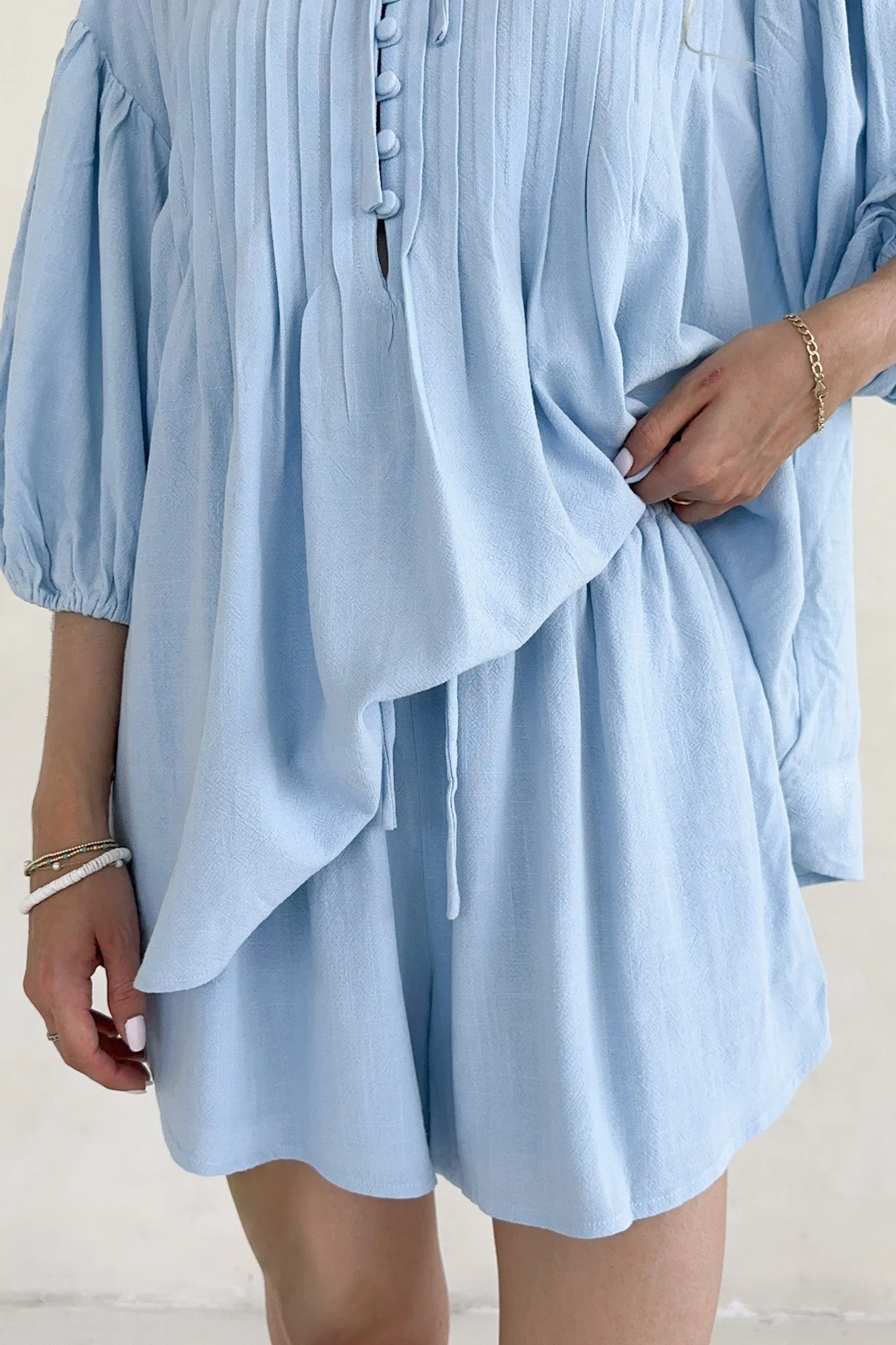 Ivy Drawstring Flared Shorts - Image 7