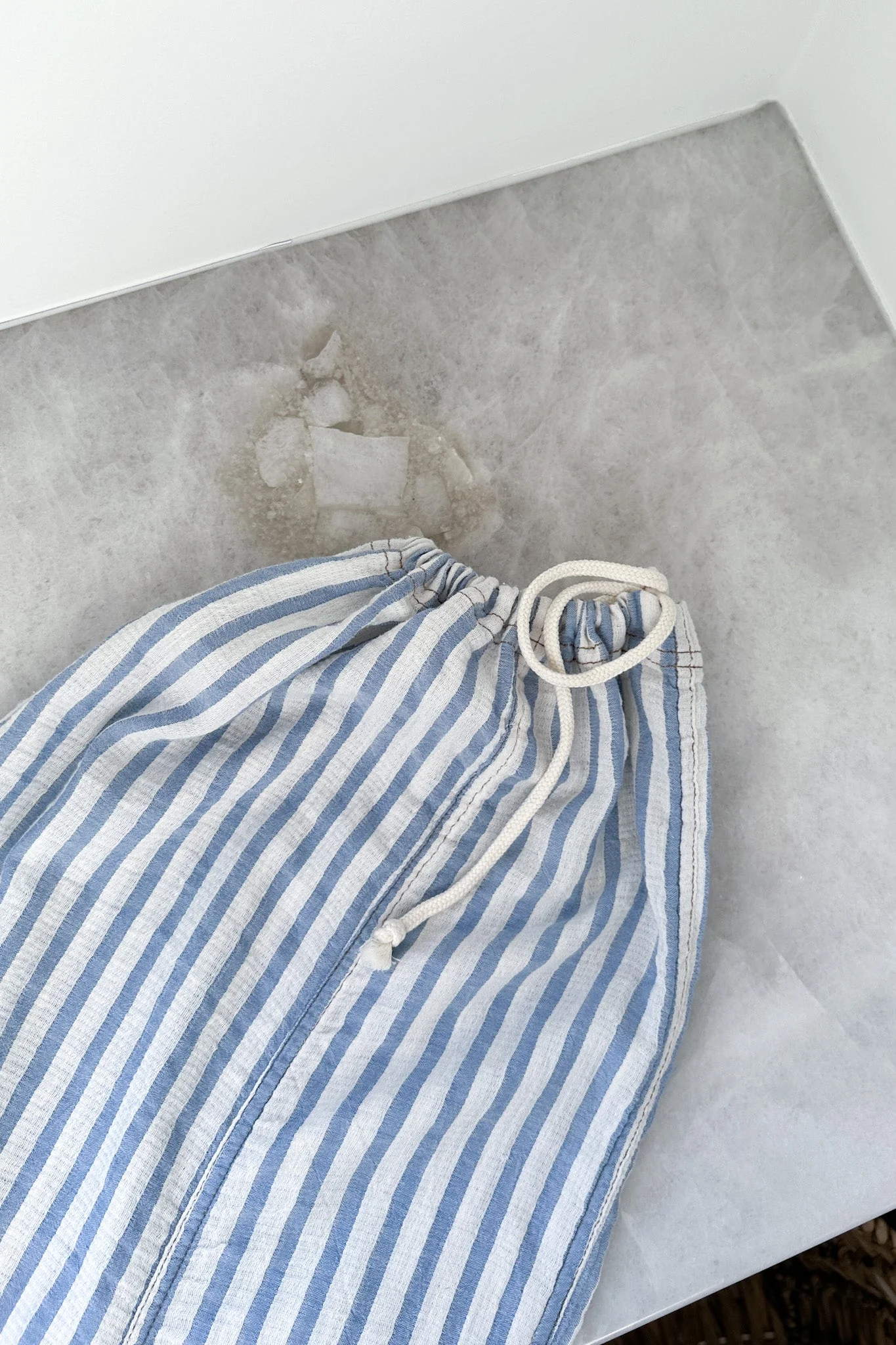 Josie Relaxed Striped Cotton Trousers in Blue - Image 7
