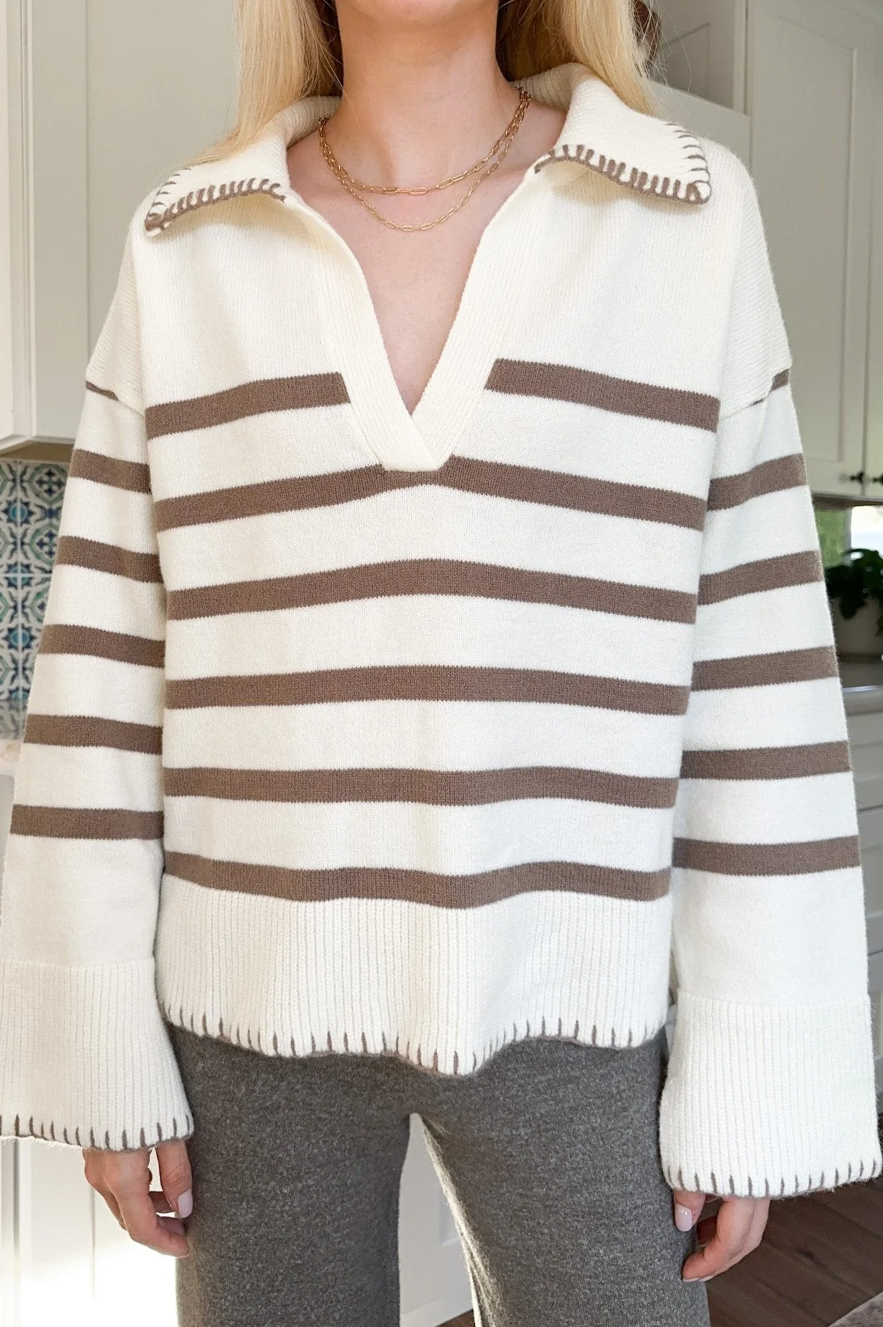 Kaycee Stitching Detail Sweater Top - Image 6