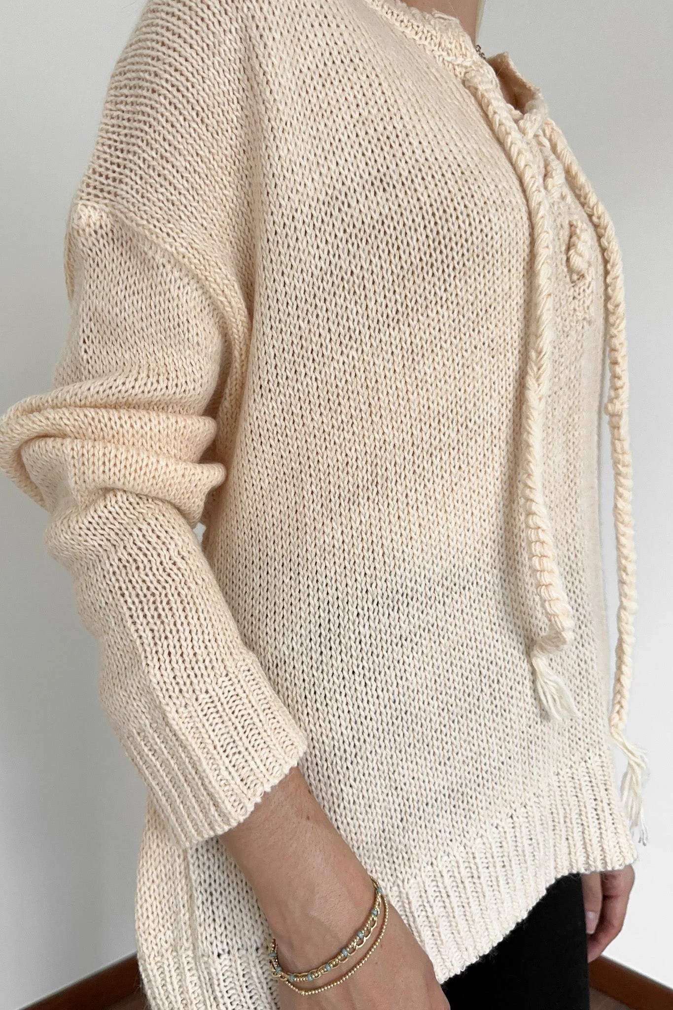 Khloe Lace Up Front Sweater Top - Image 4