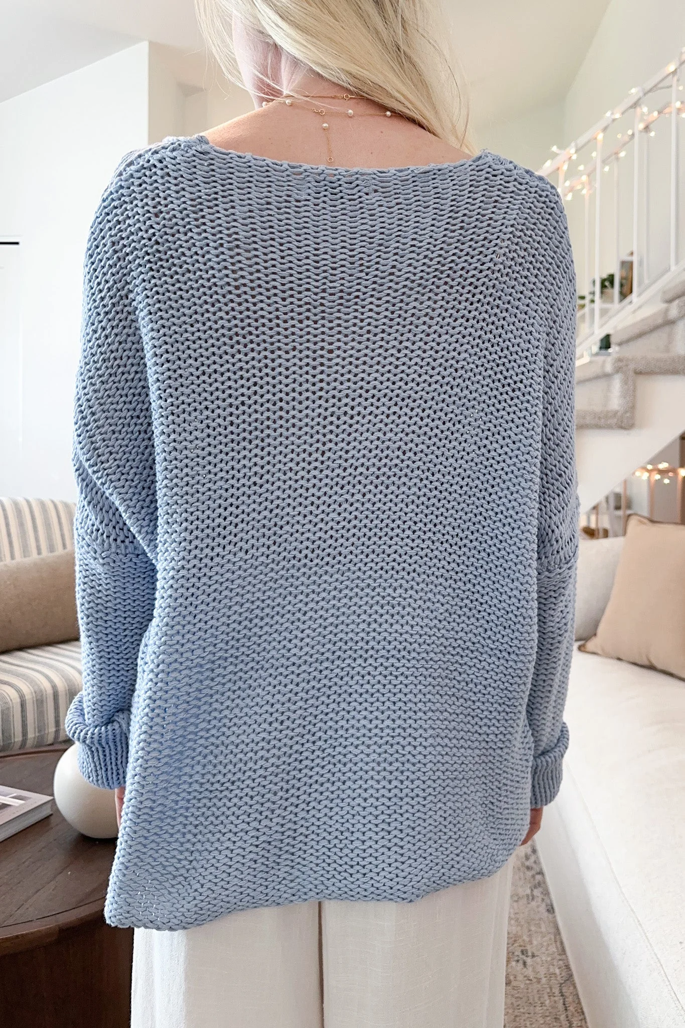 Kira Lightweight Knit Sweater in Blue - Image 2