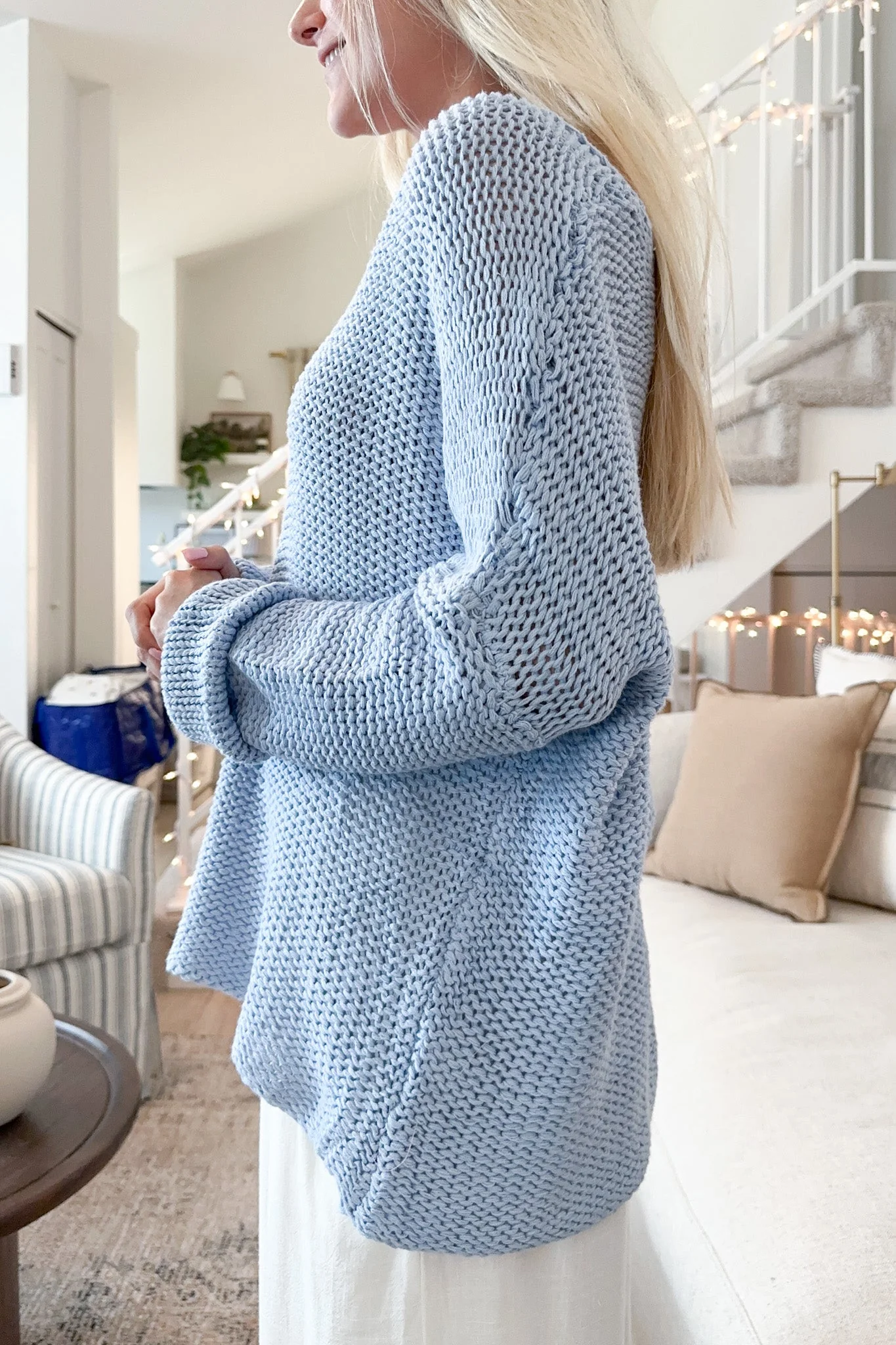 Kira Lightweight Knit Sweater in Blue - Image 3