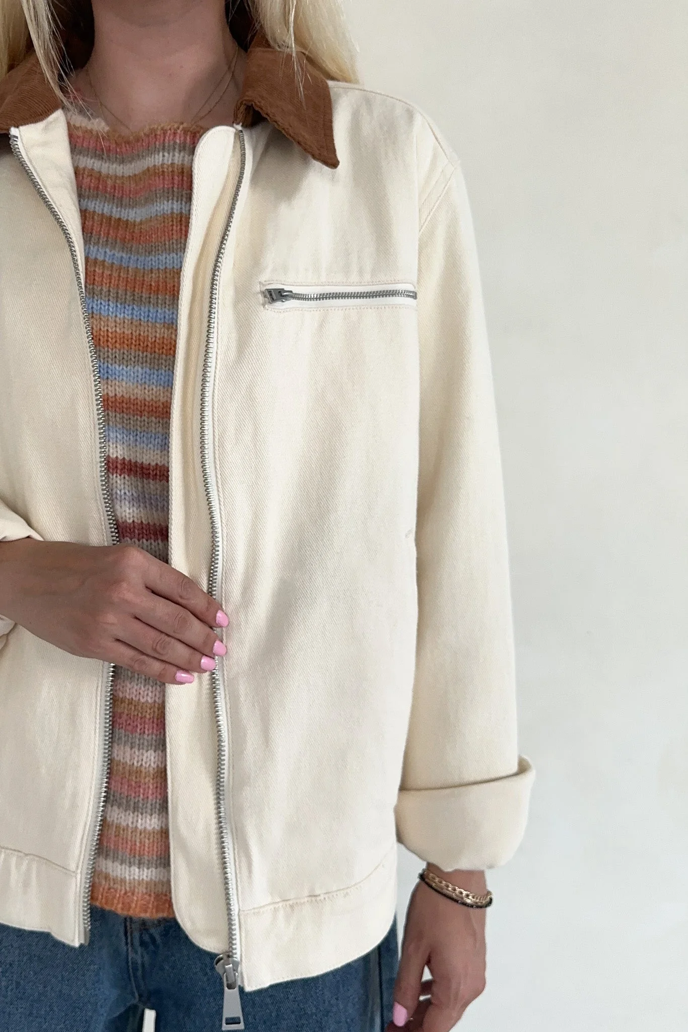 Kline Corduroy Collared Cotton Barn Jacket - Image 3