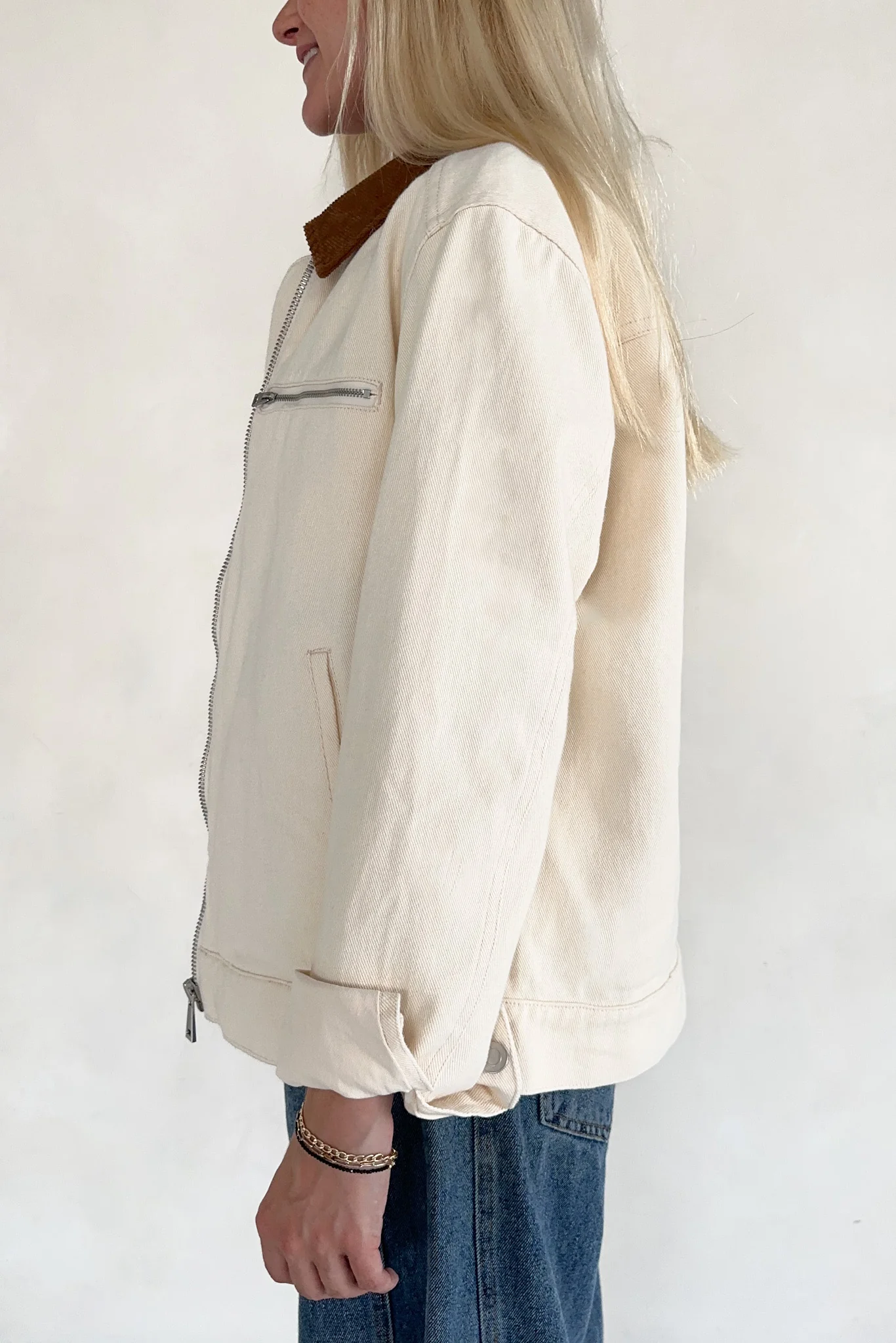Kline Corduroy Collared Cotton Barn Jacket - Image 4