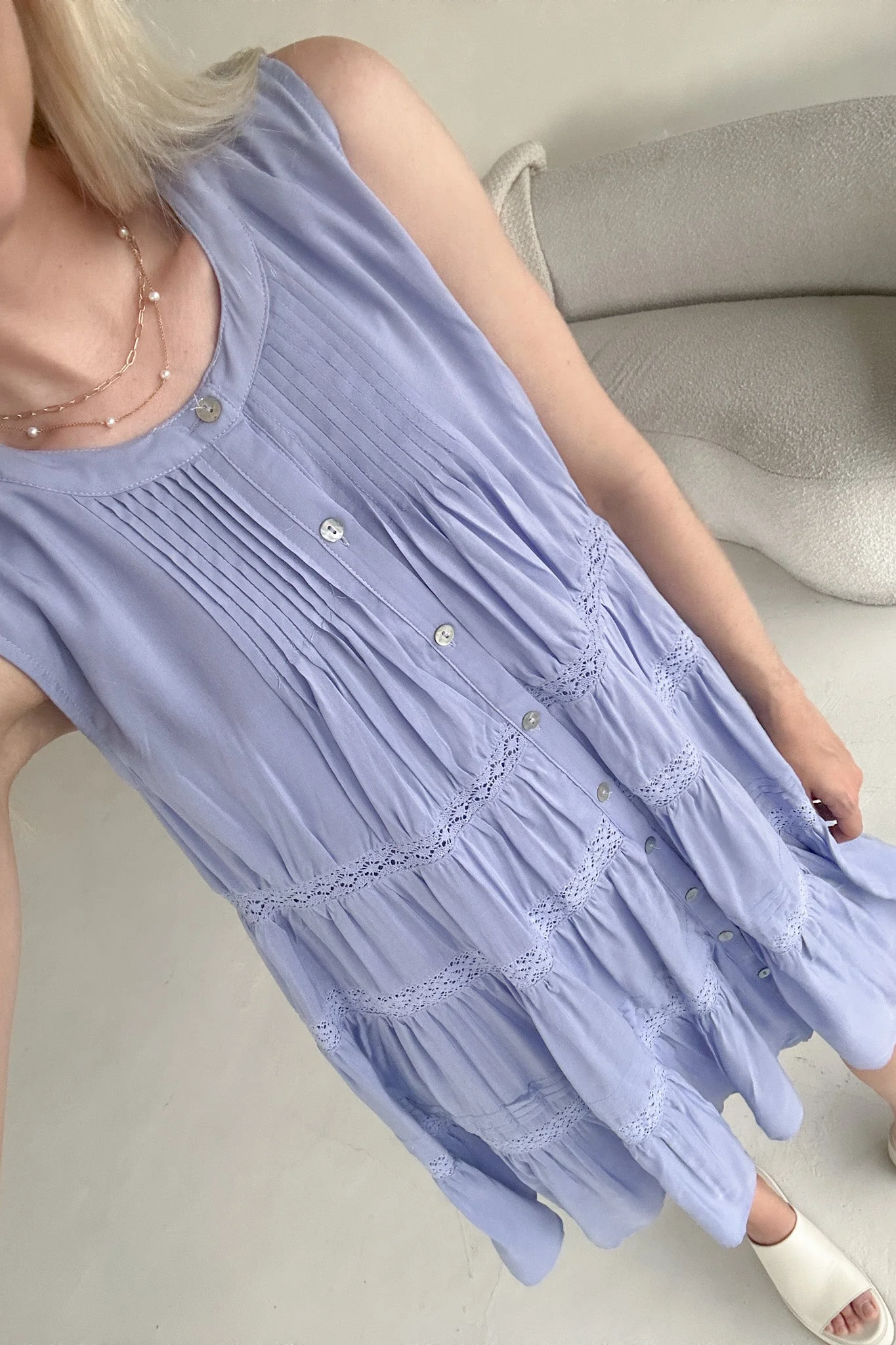 Lacey Flare Ruffle Mini Dress - Image 3