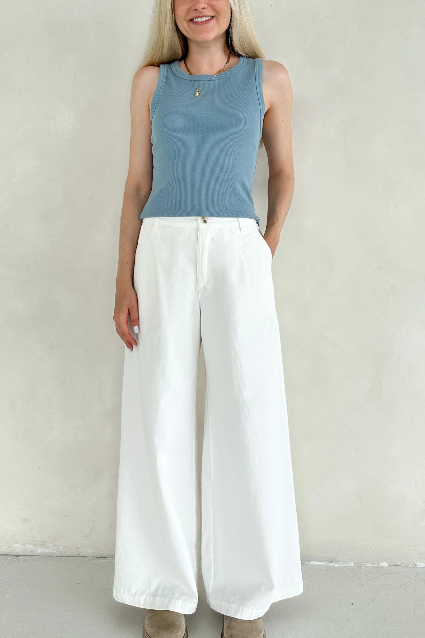 Lana Ribbed Tank Top in Marine Blue - Image 5