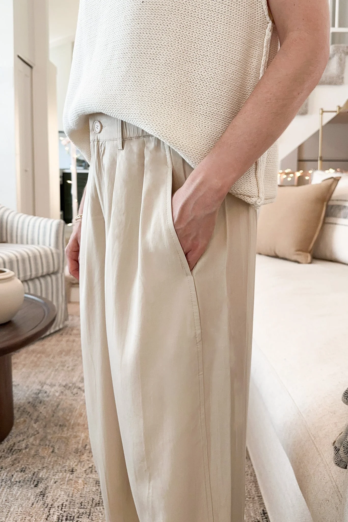 Laney Tencel Tapered Pants in Natural - Image 5