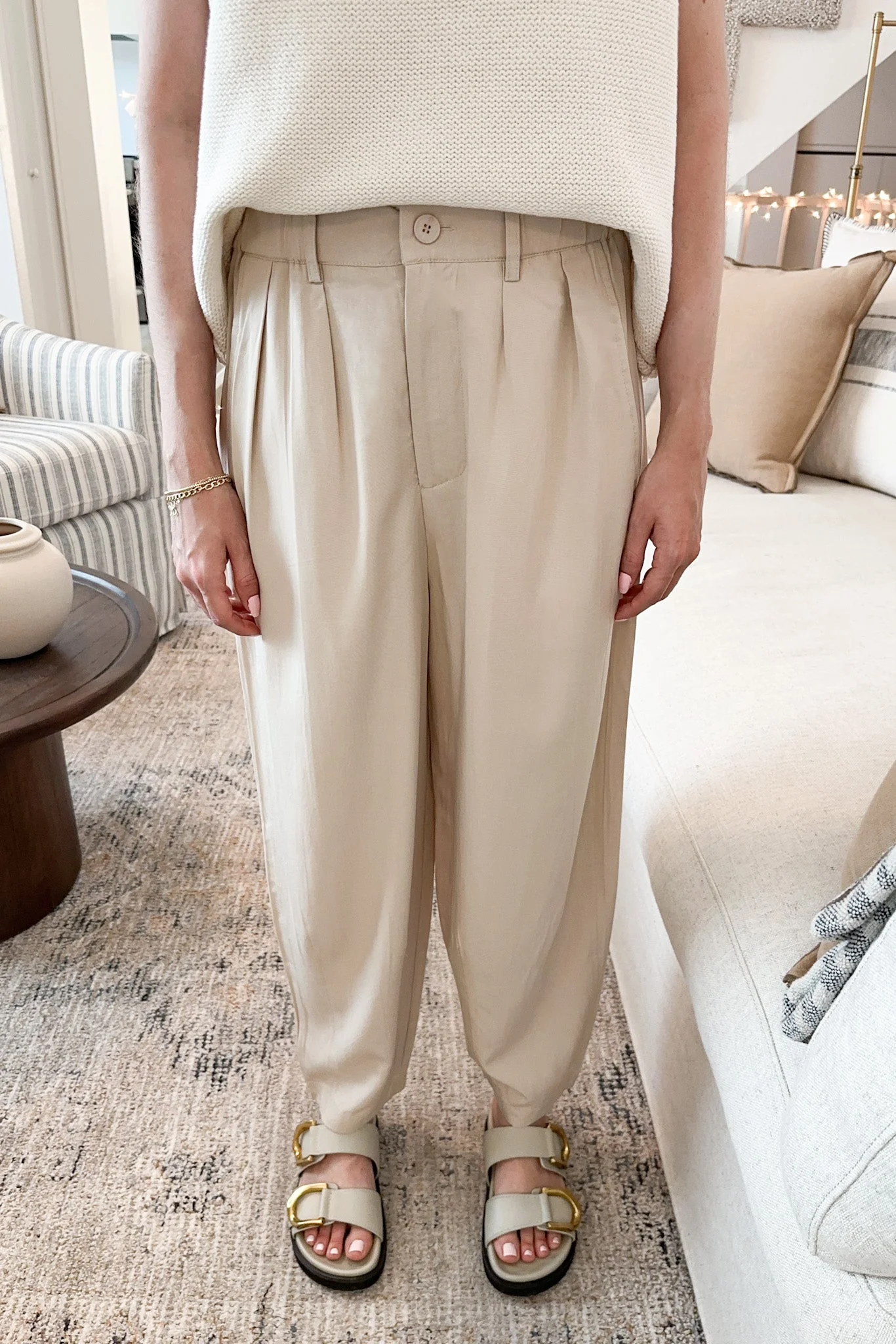Laney Tencel Tapered Pants in Natural - Image 6