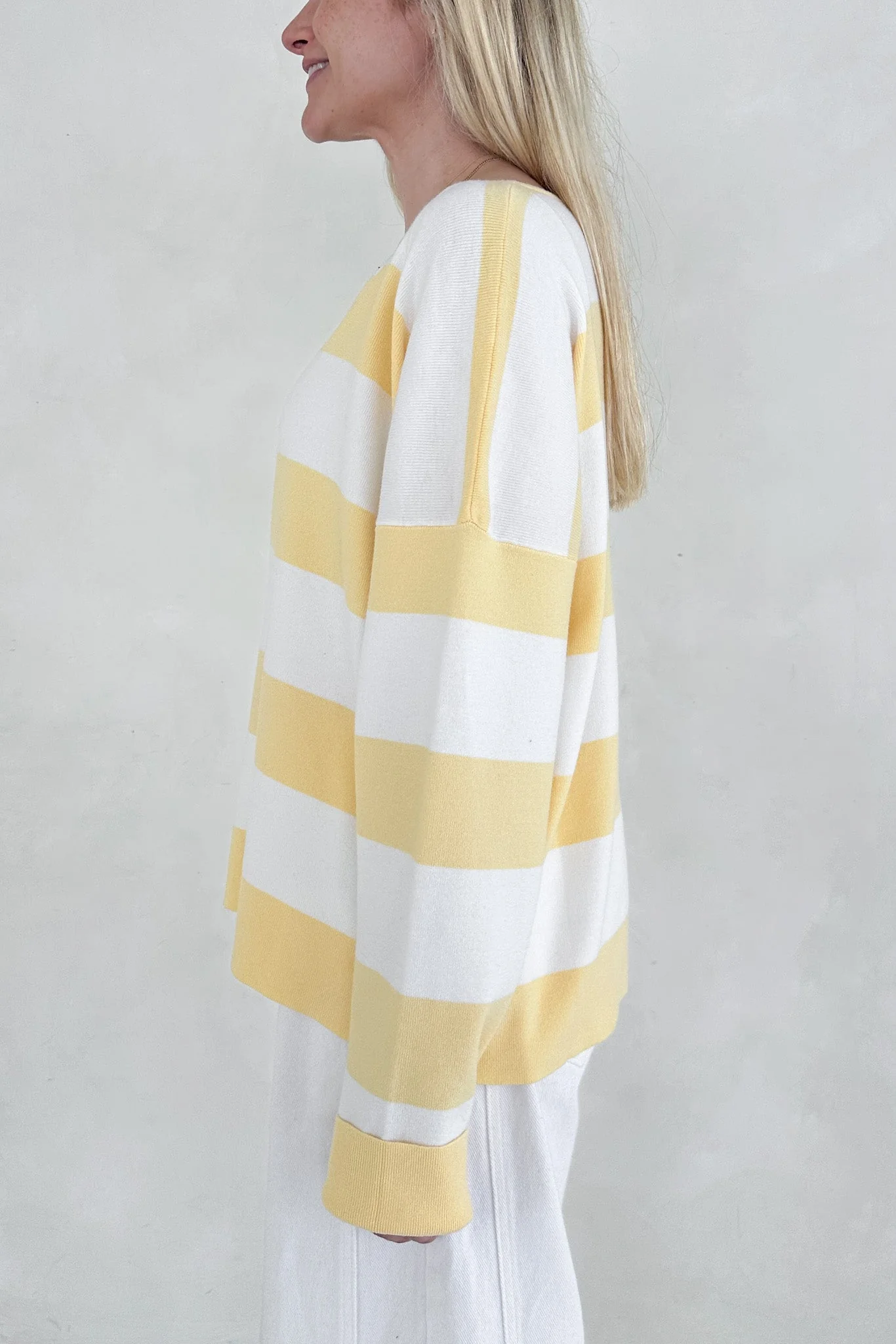 Laurel Split Neck Striped Lightweight Sweater - Image 6