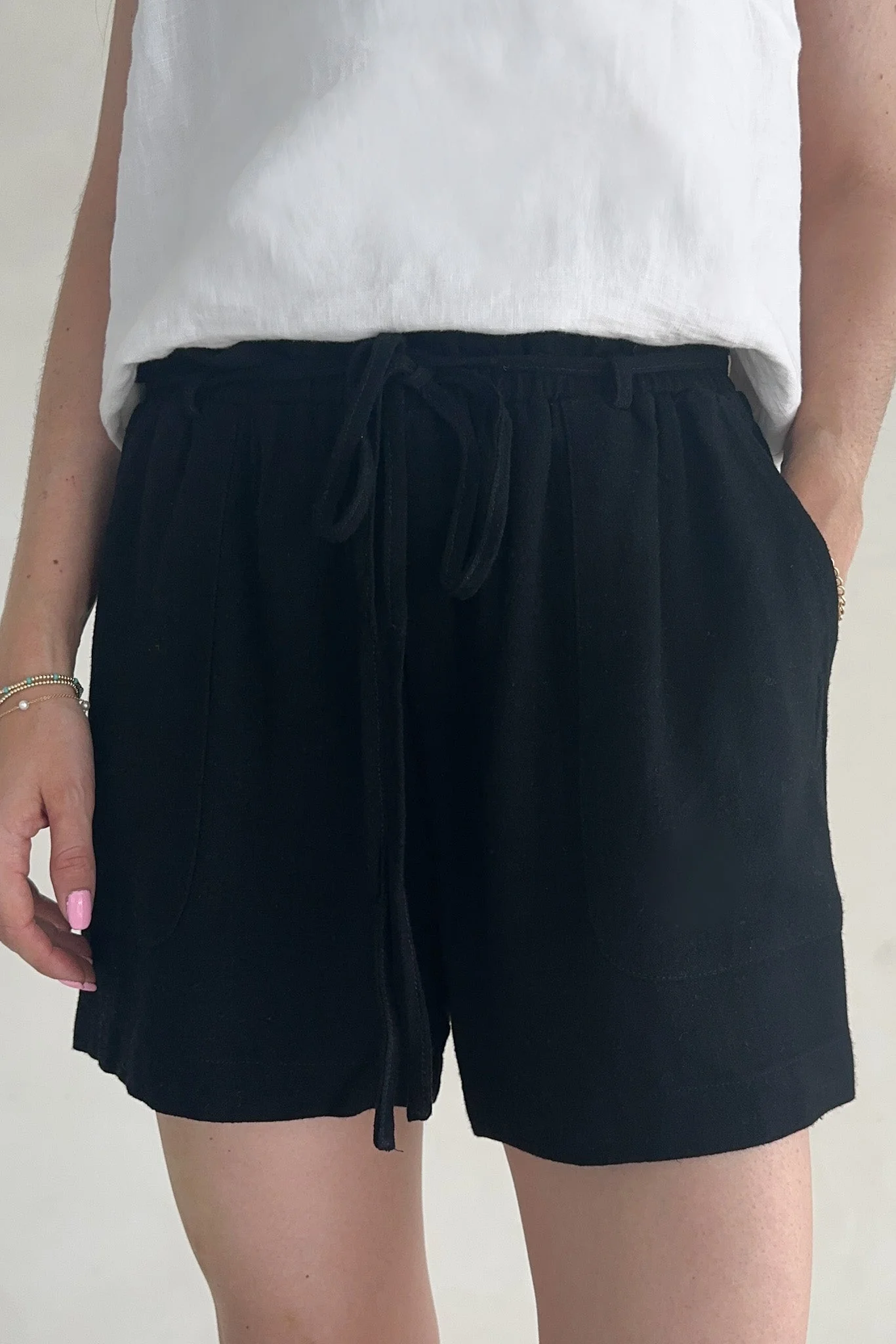 Layla Soft Linen Drawstring Shorts - Image 6