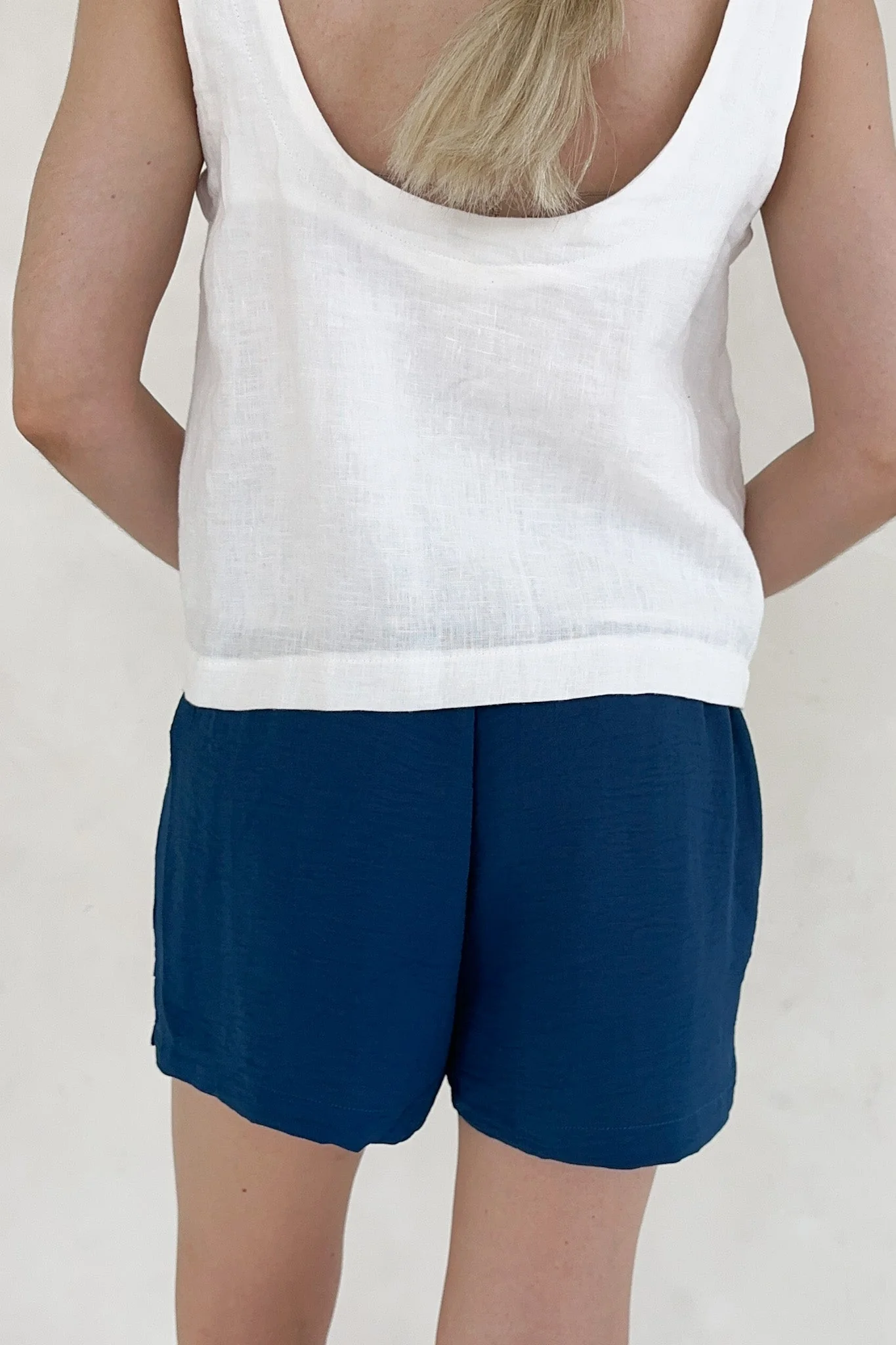 Leighton Navy Crinkle Shorts - Image 5