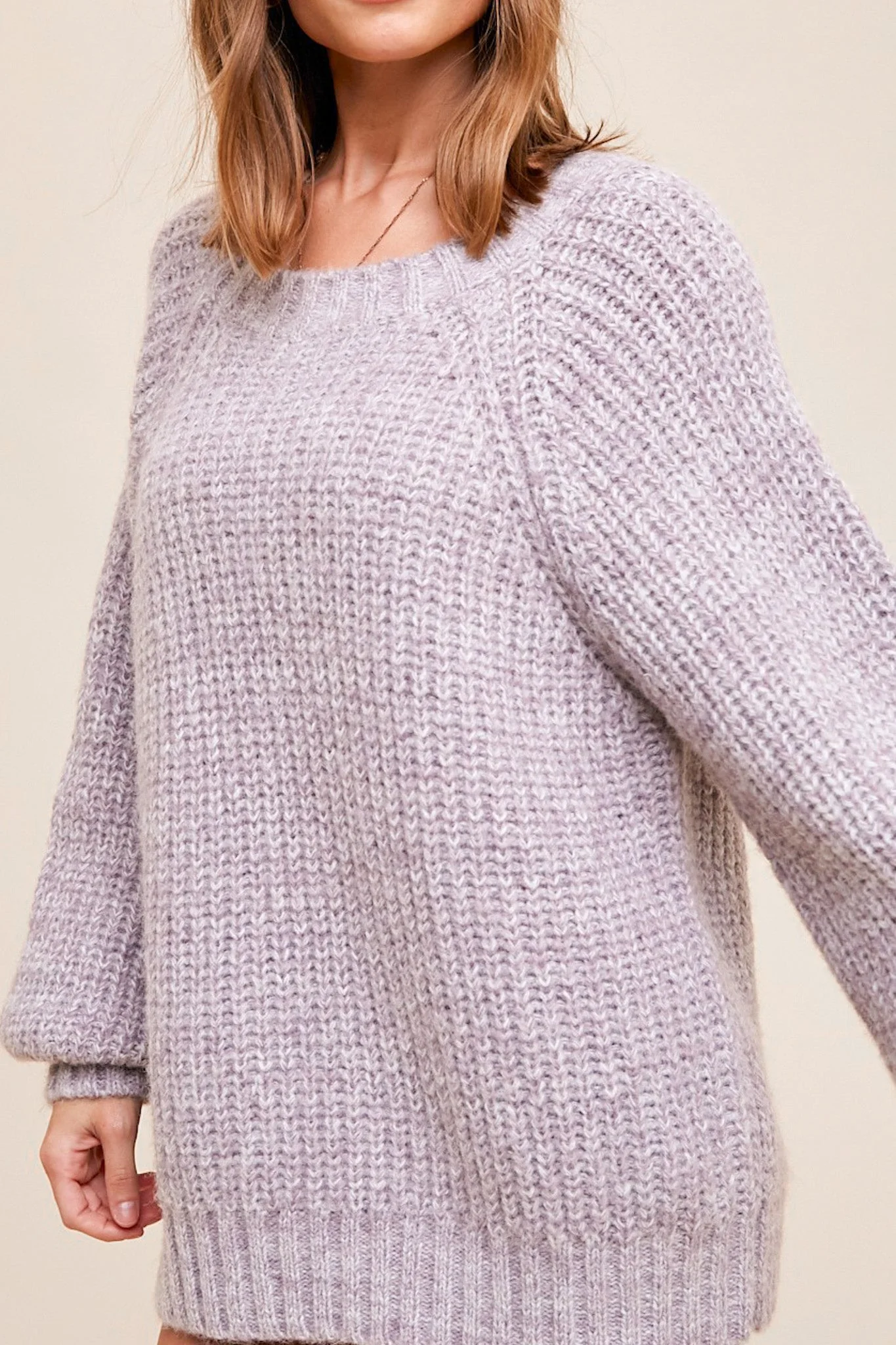 Lilly Wool Blend Marled Knit Sweater - Image 3