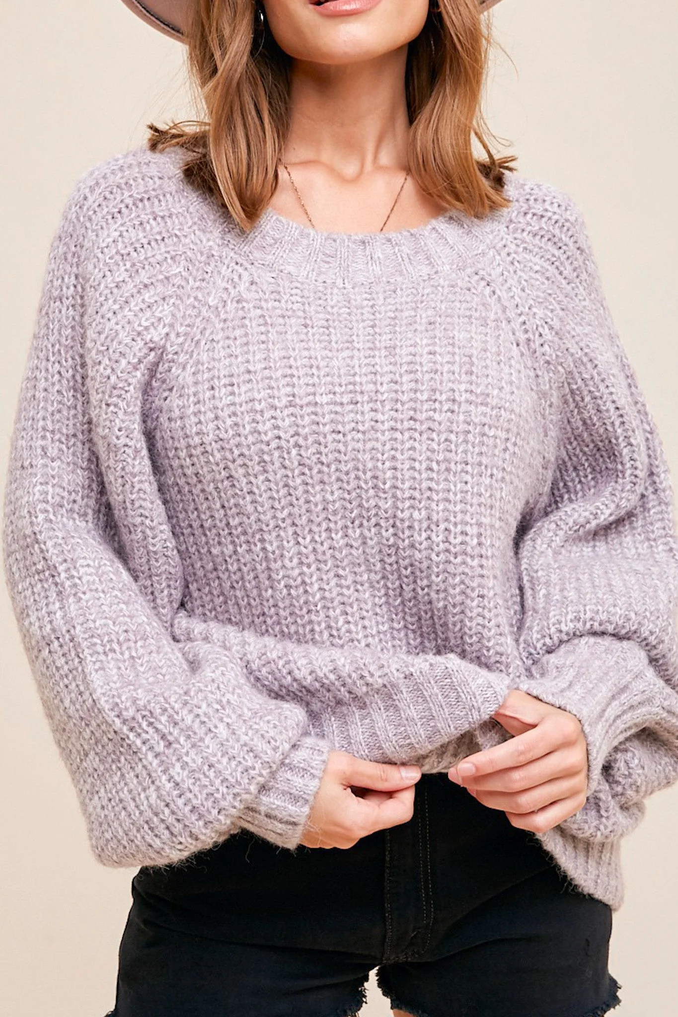Lilly Wool Blend Marled Knit Sweater - Image 4