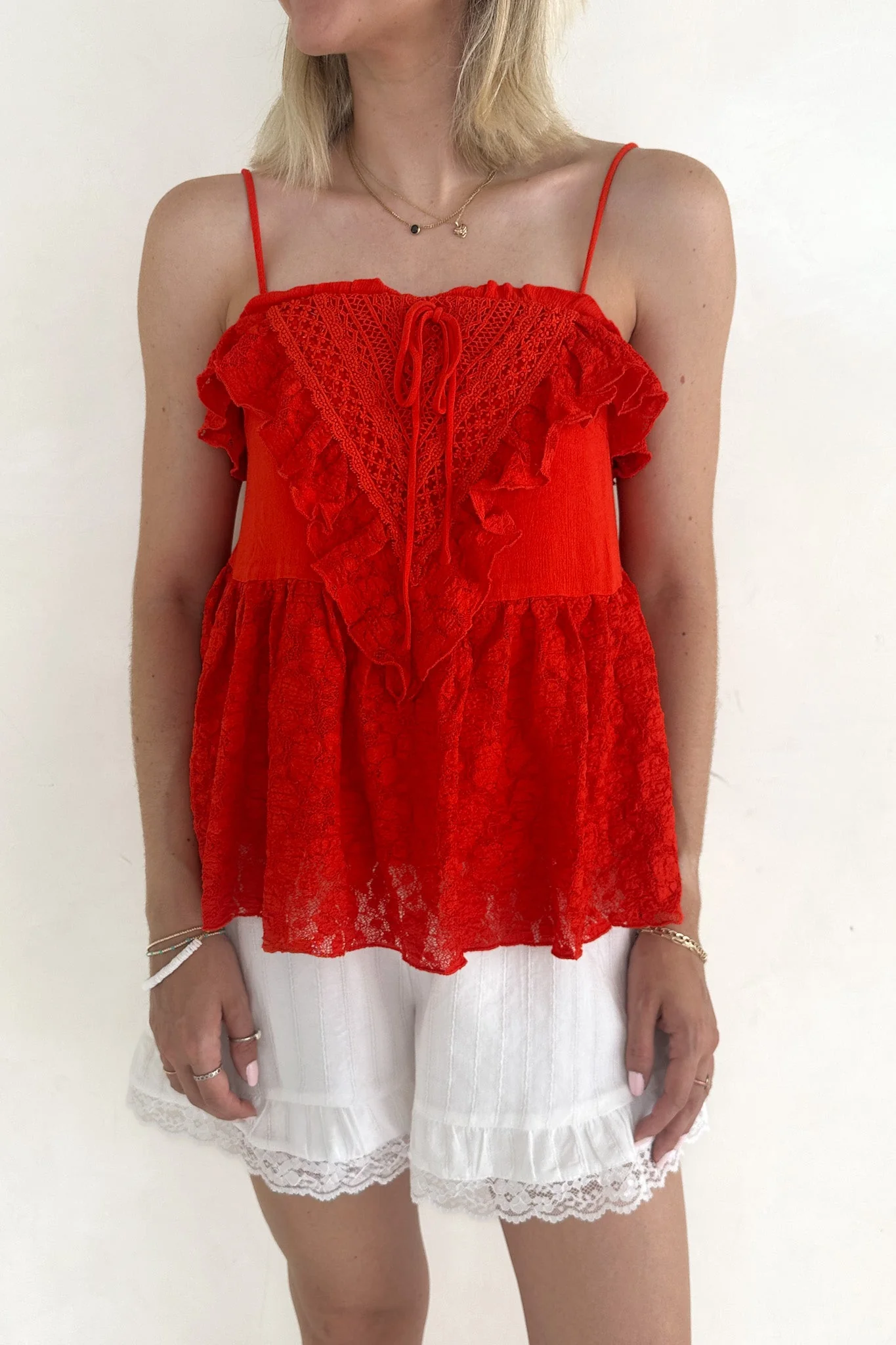 Lola Lace Ruffle Peplum Top - Image 3