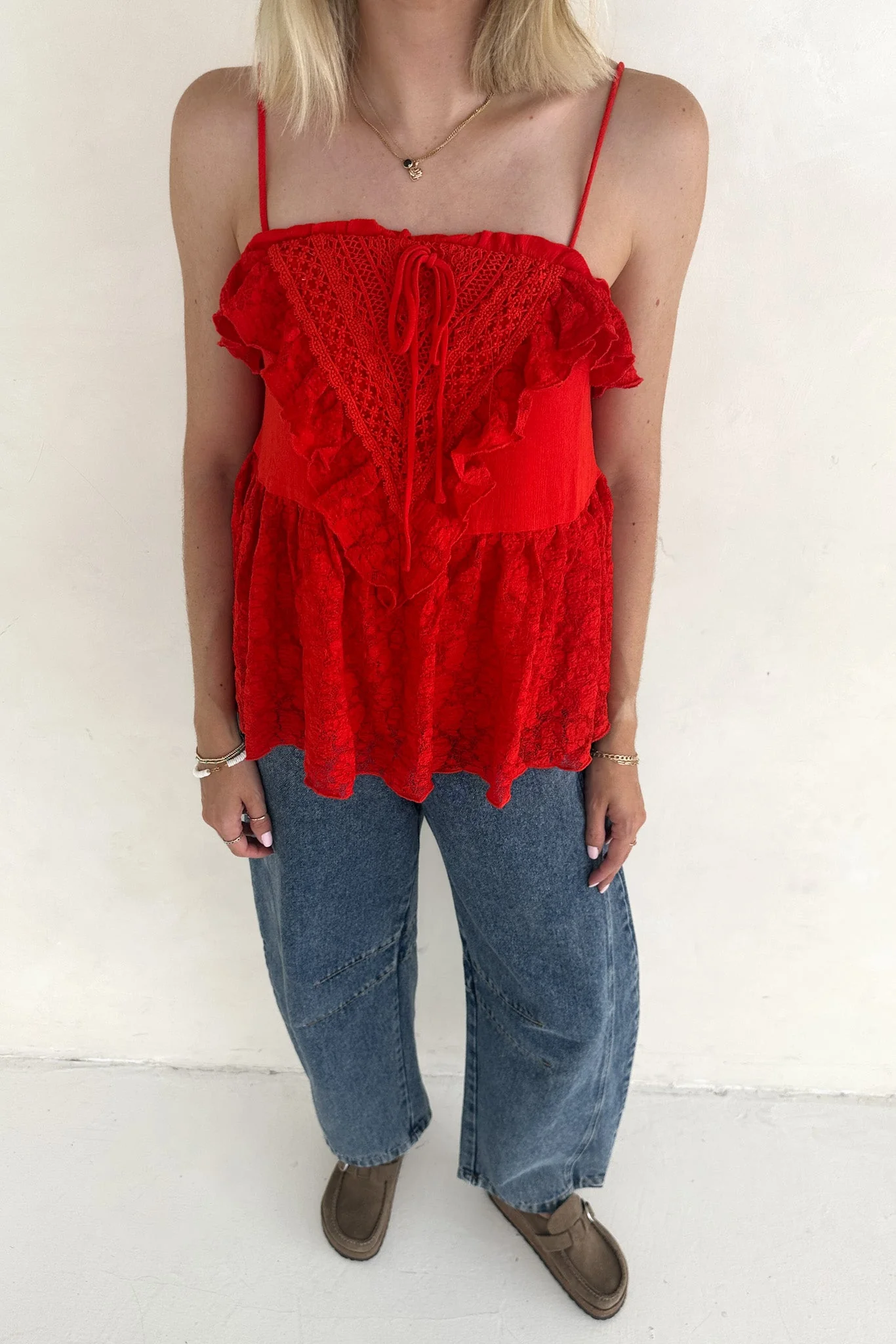 Lola Lace Ruffle Peplum Top - Image 4