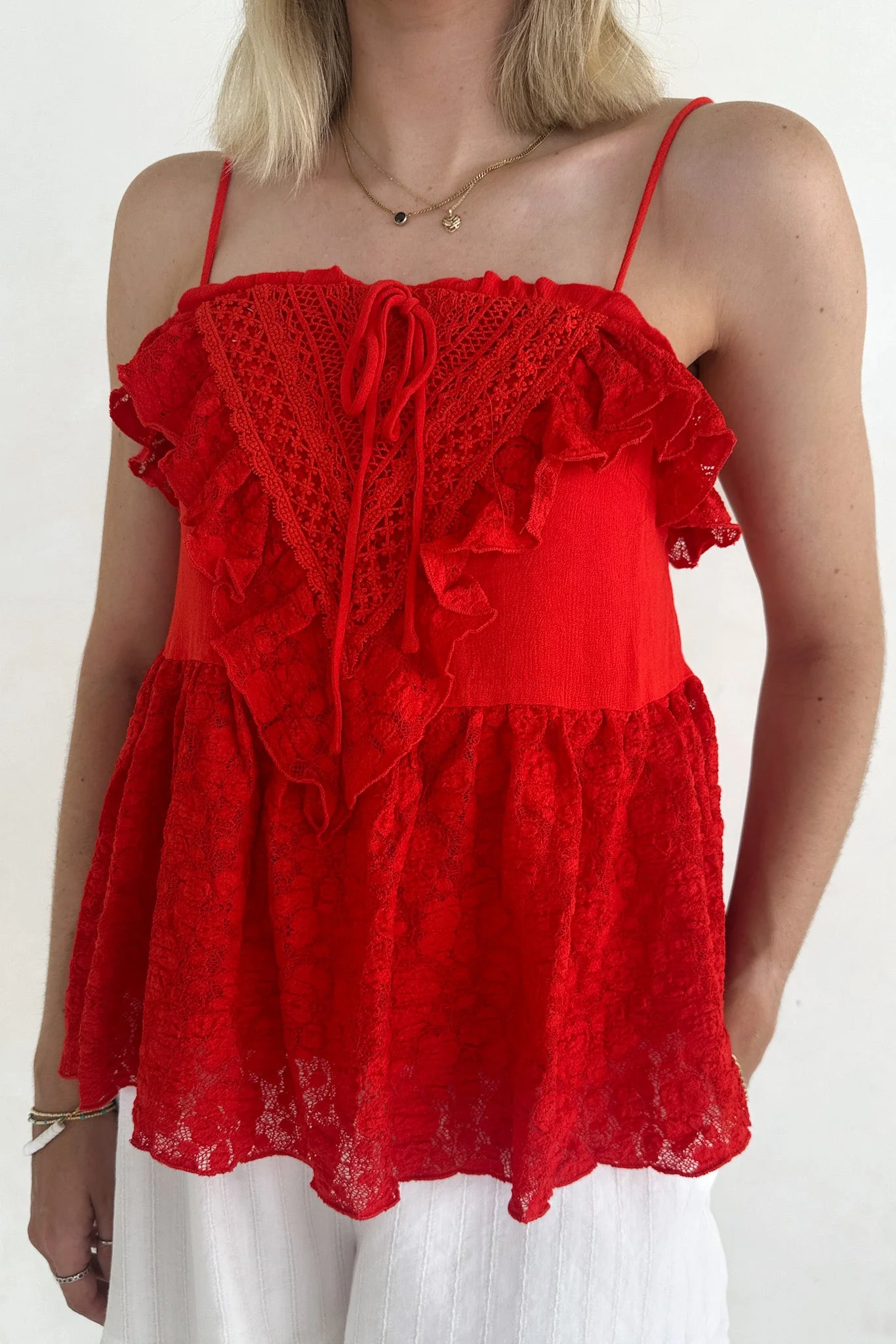 Lola Lace Ruffle Peplum Top - Image 6