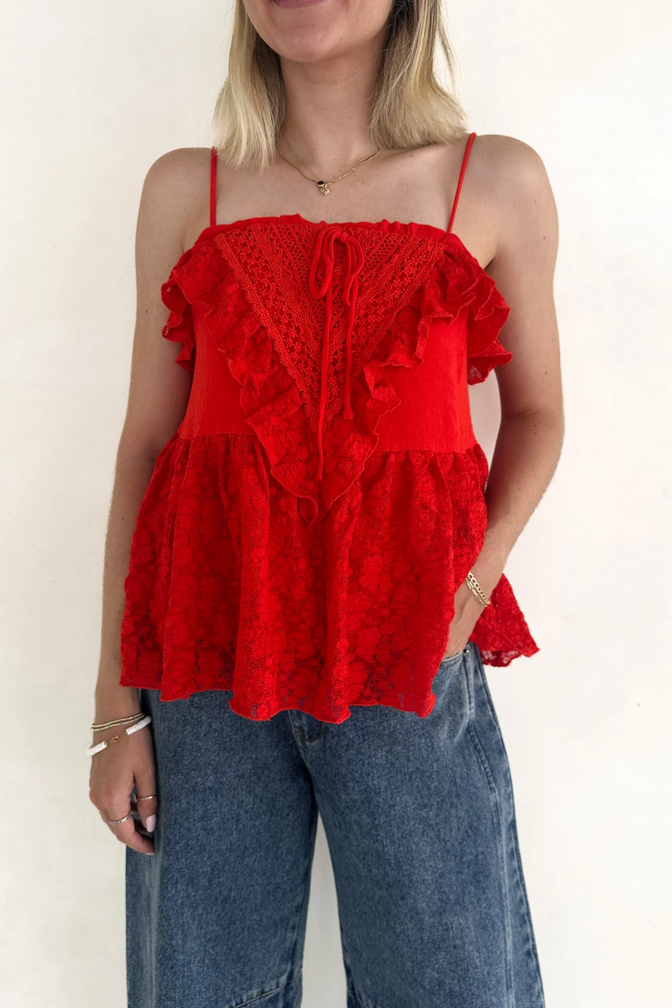Lola Lace Ruffle Peplum Top - Image 7
