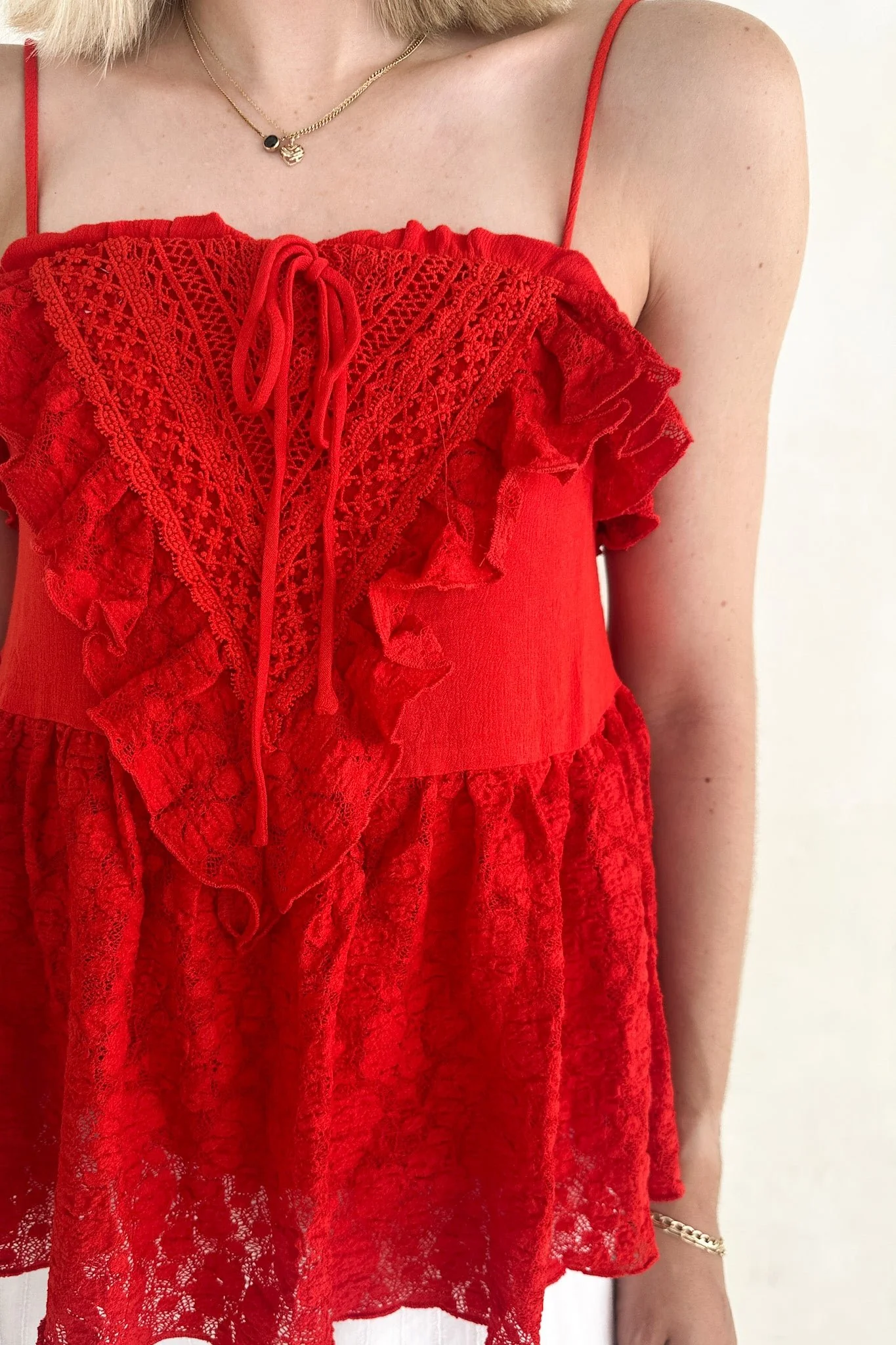 Lola Lace Ruffle Peplum Top - Image 8