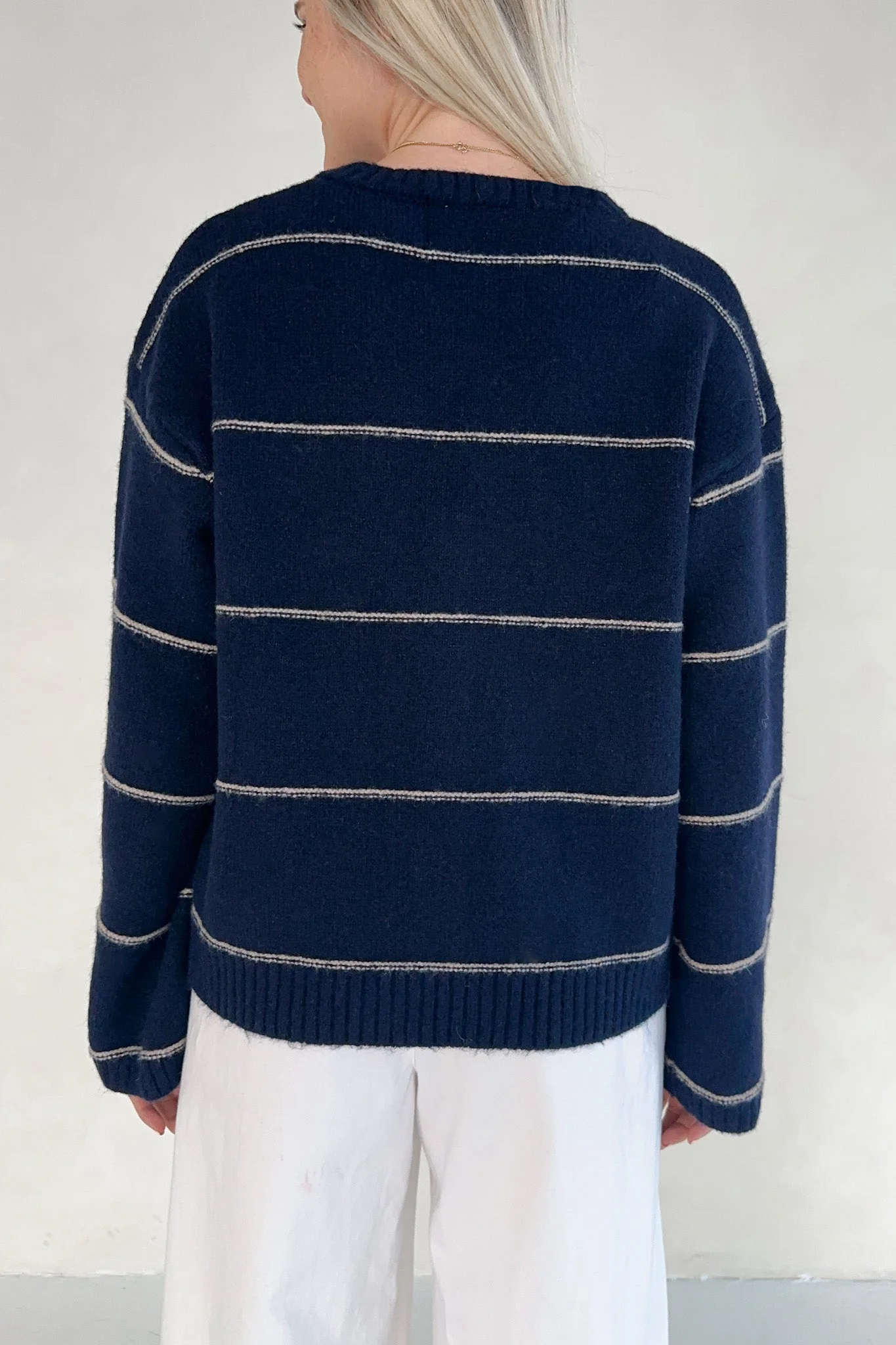 London Knit Button Front Striped Cardigan - Image 4