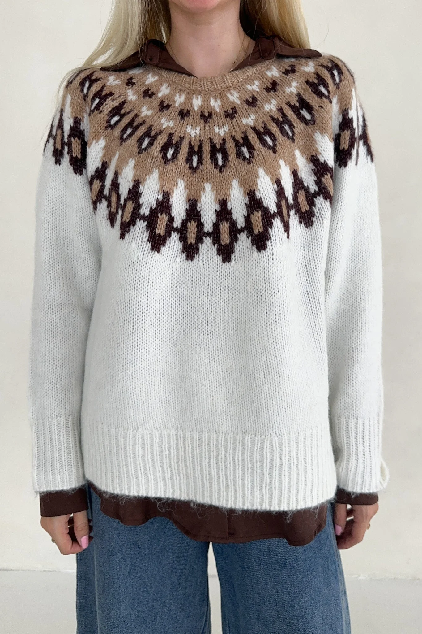 Lorelei Faire Isle Knit Pullover Sweater