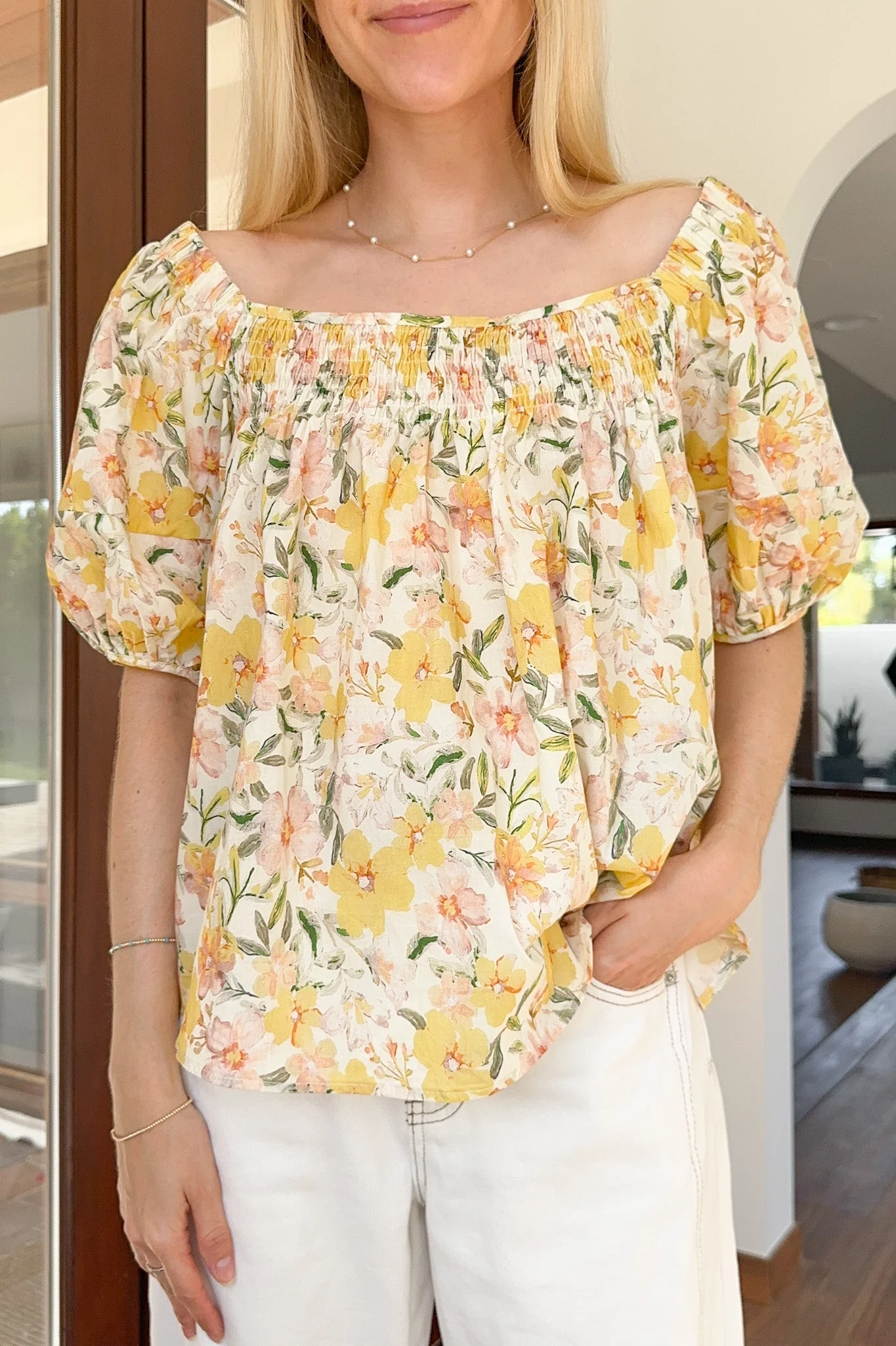 Lulu Floral On And Off The Shoulder Top