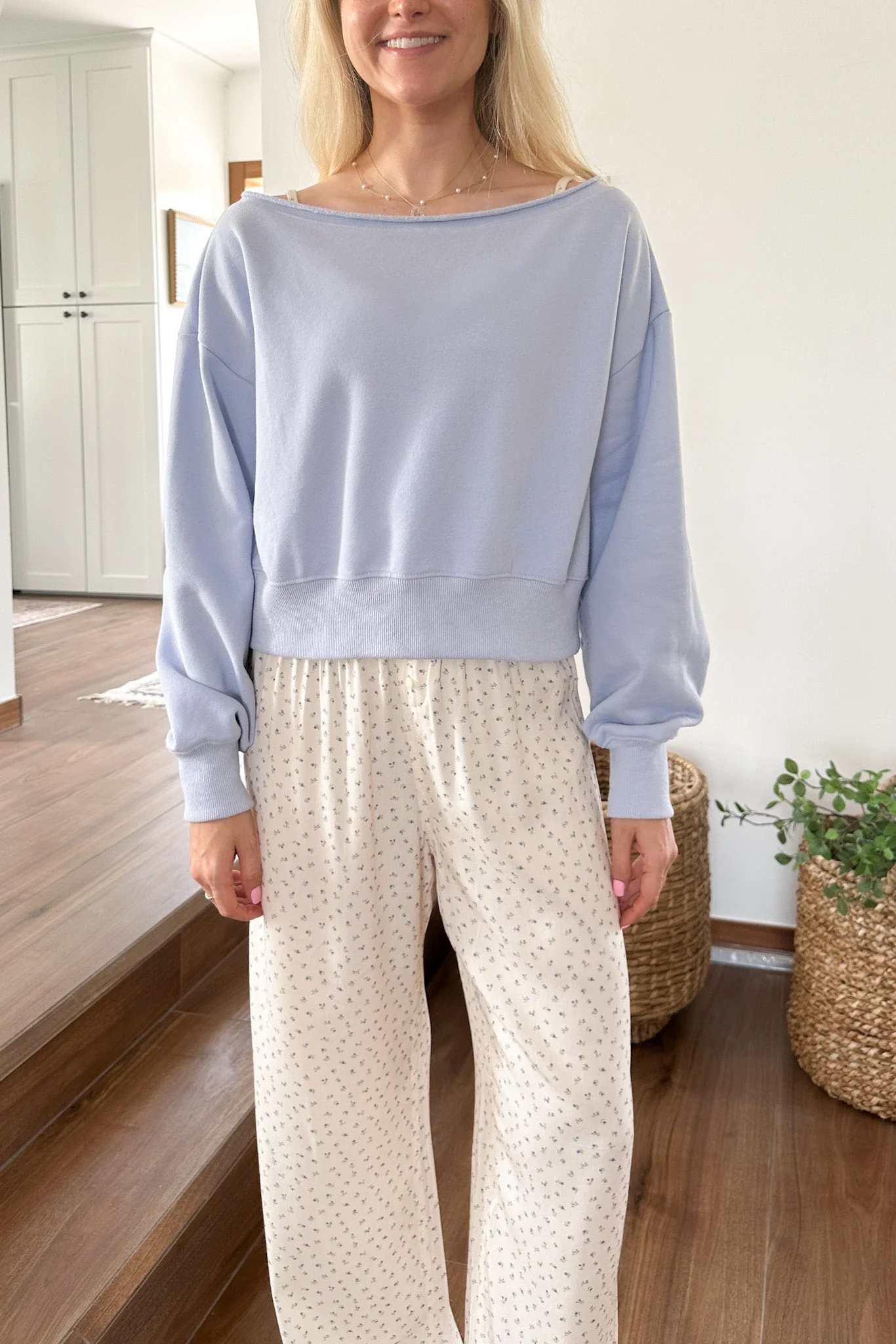 Maddie Pullover Sweatshirt in Baby Blue - Image 2