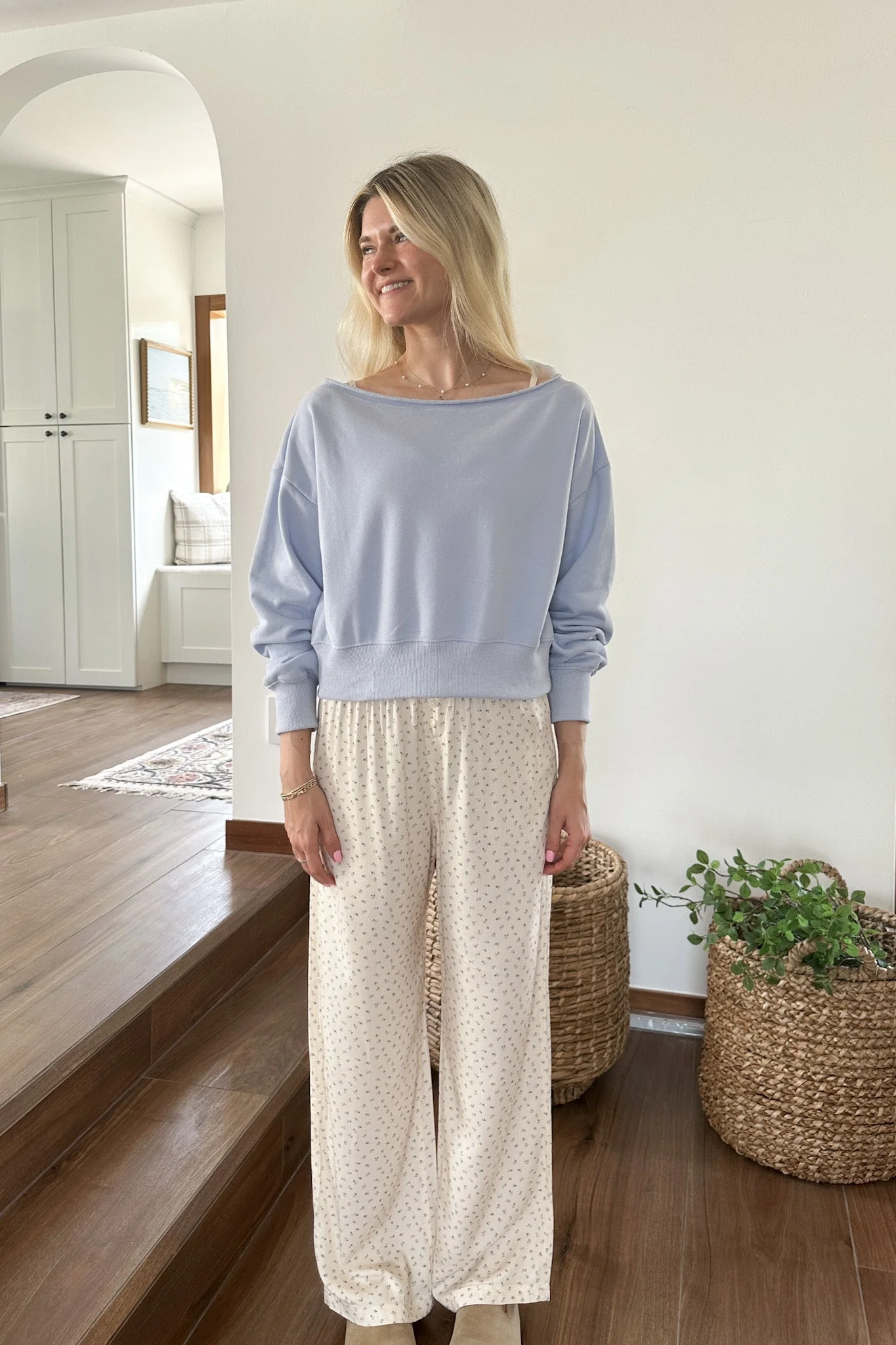 Maddie Pullover Sweatshirt in Baby Blue - Image 5