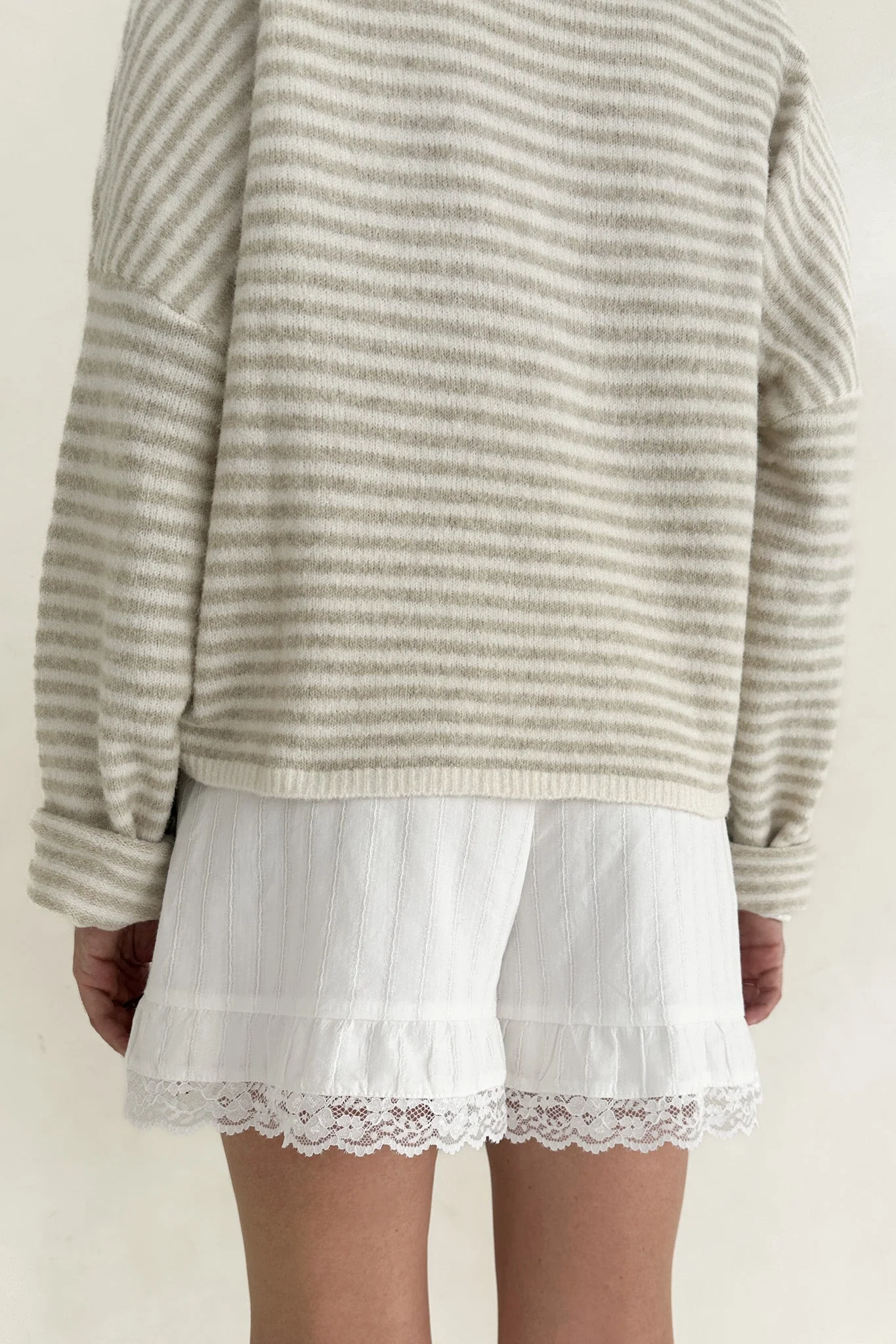 Maisey Lace Trim Cotton Shorts - Image 7