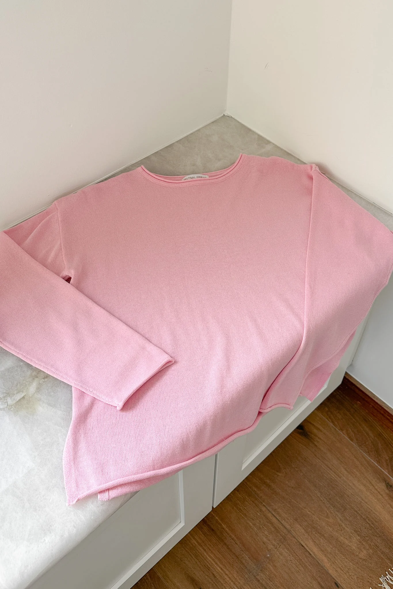 Masie Knit Sweater Top in Ballet Pink - Image 3
