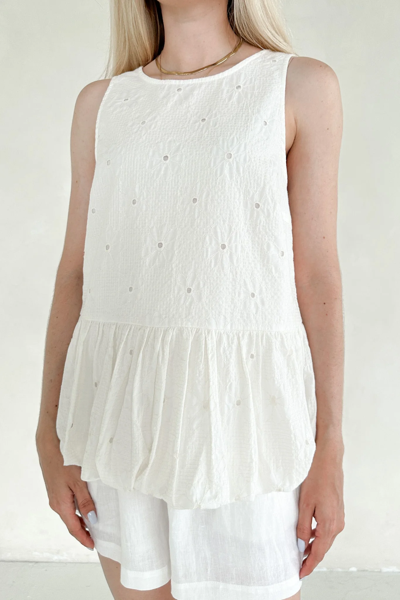 Mayfair Sleeveless Back Tie Bubble Top - Image 5