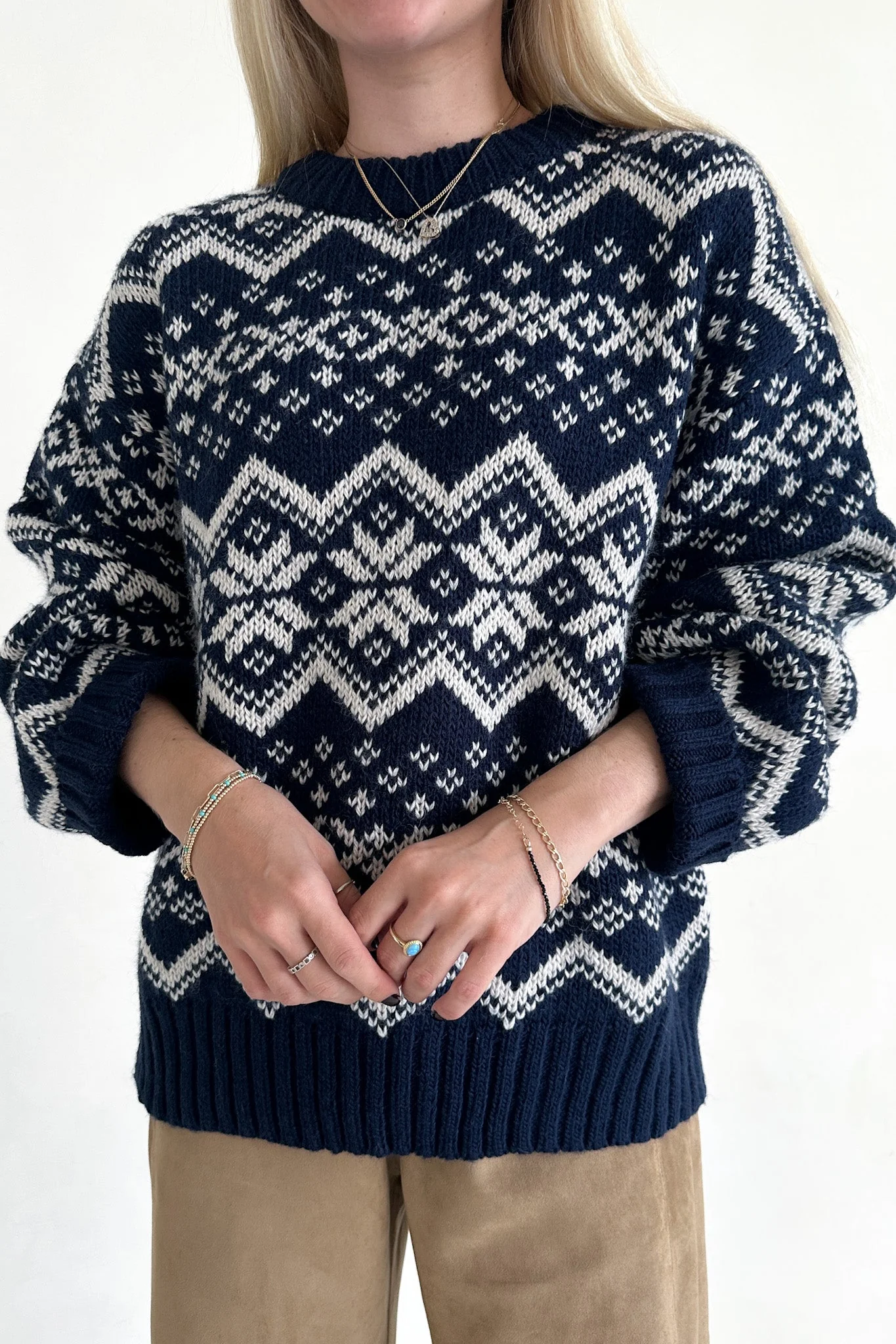 McCallister Faire Isle Snowflake Knit Sweater - Image 2