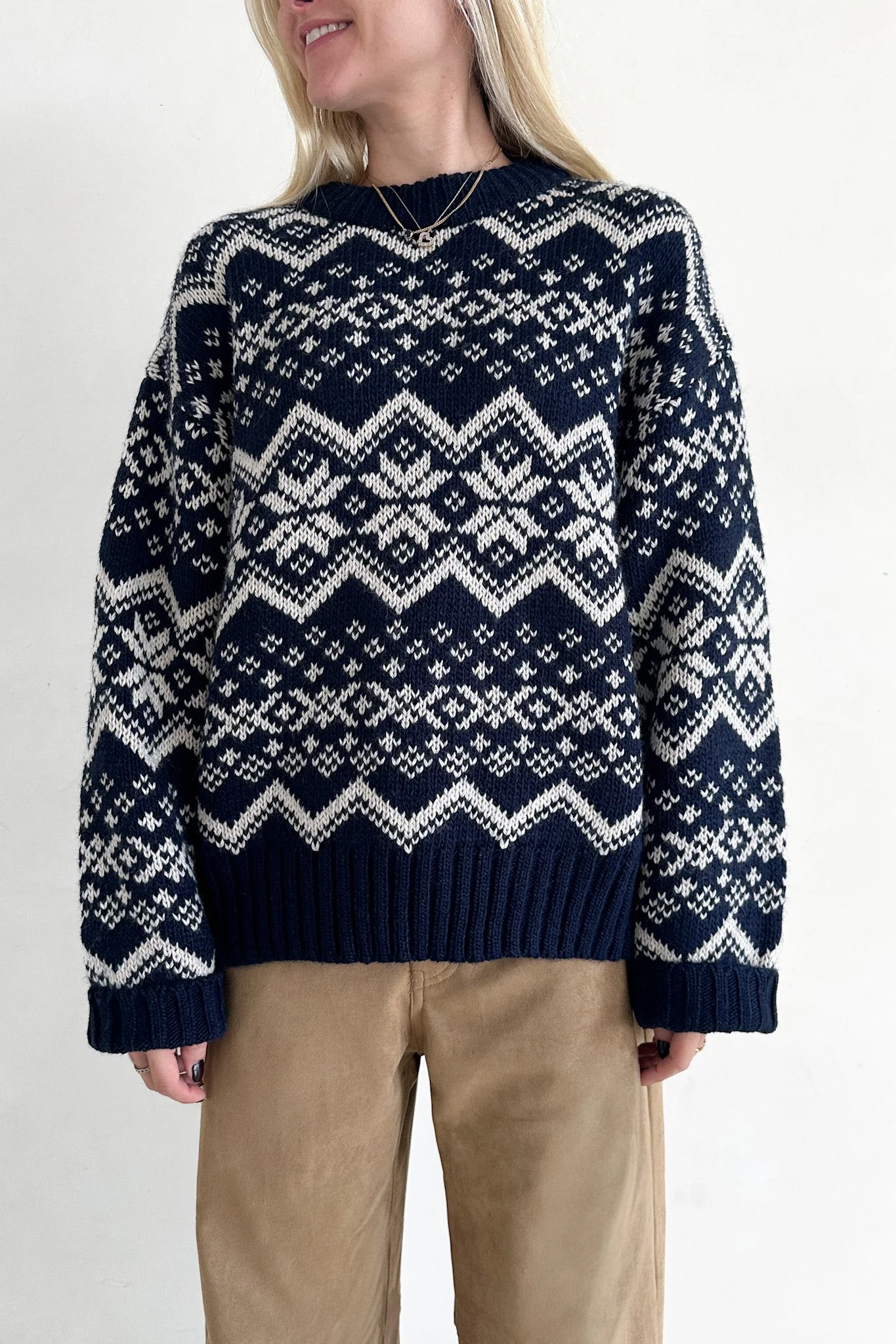 McCallister Faire Isle Snowflake Knit Sweater - Image 4