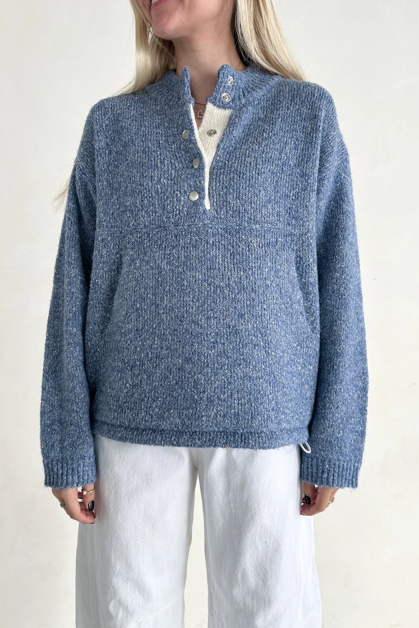 Miller Two Tone Snap Collar Sweater