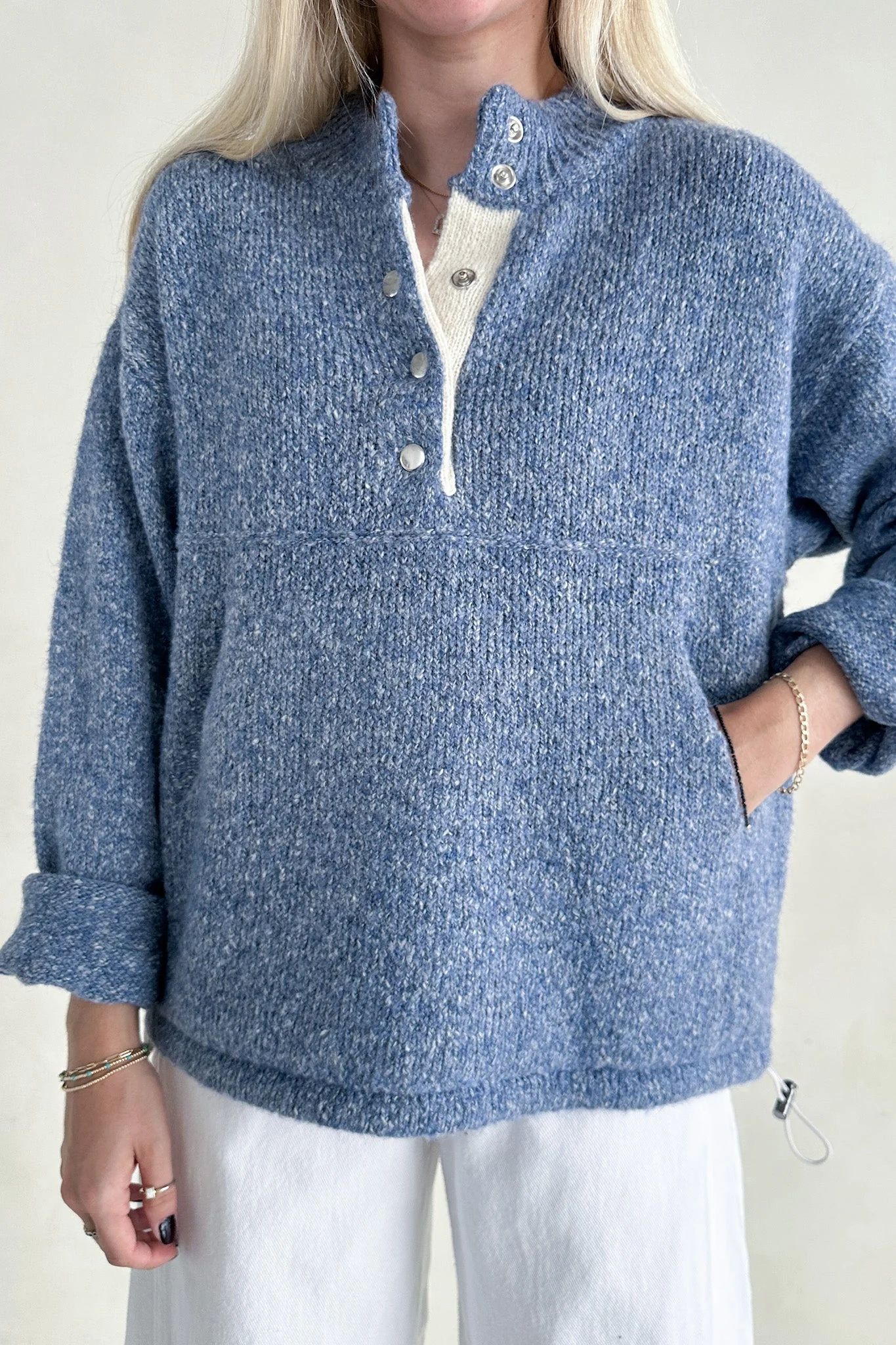 Miller Two Tone Snap Collar Sweater - Image 4