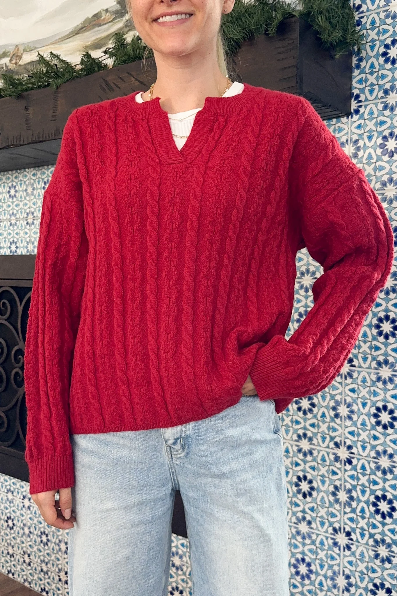 Noella Classic Cable Knit Sweater - Image 2