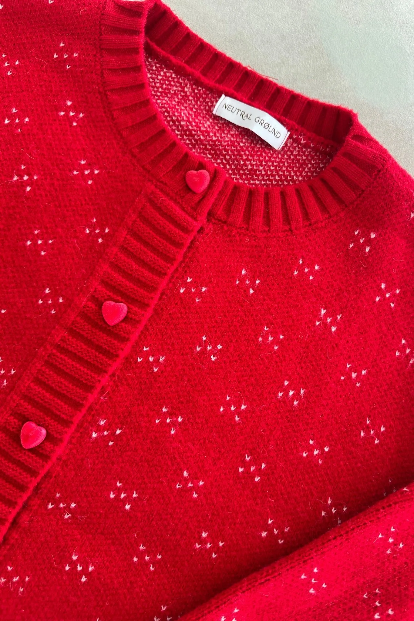 Noelle Button Down Red Hearts Cardigan - Image 6