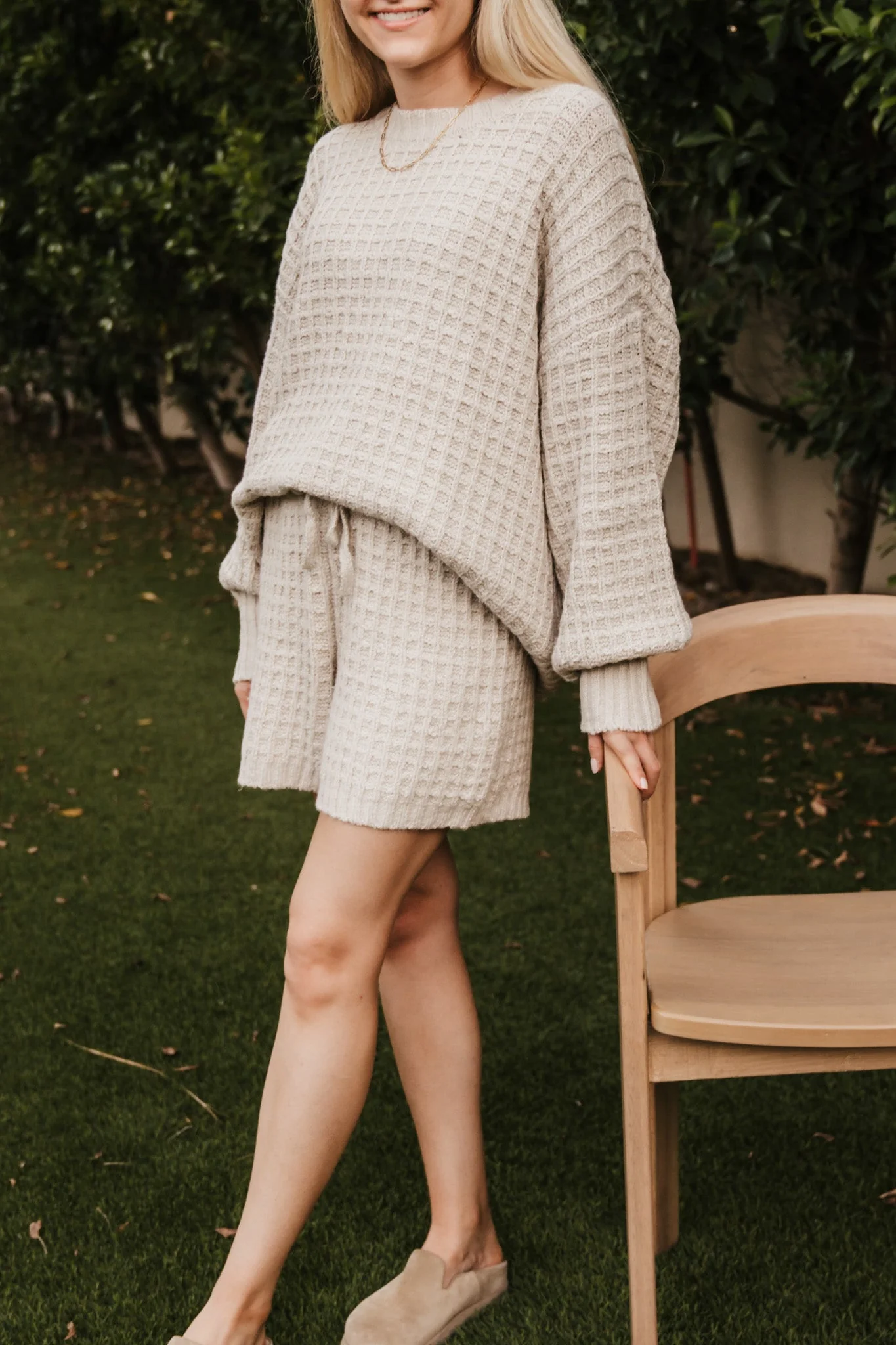 Northern Waffle Knit Drawstring Shorts - Image 2