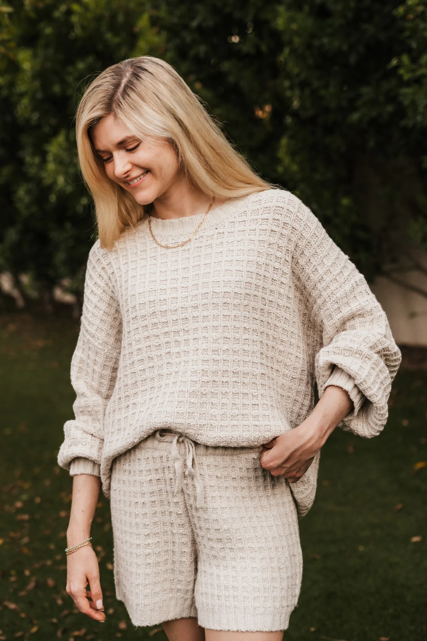 Northern Waffle Knit Drawstring Shorts - Image 7
