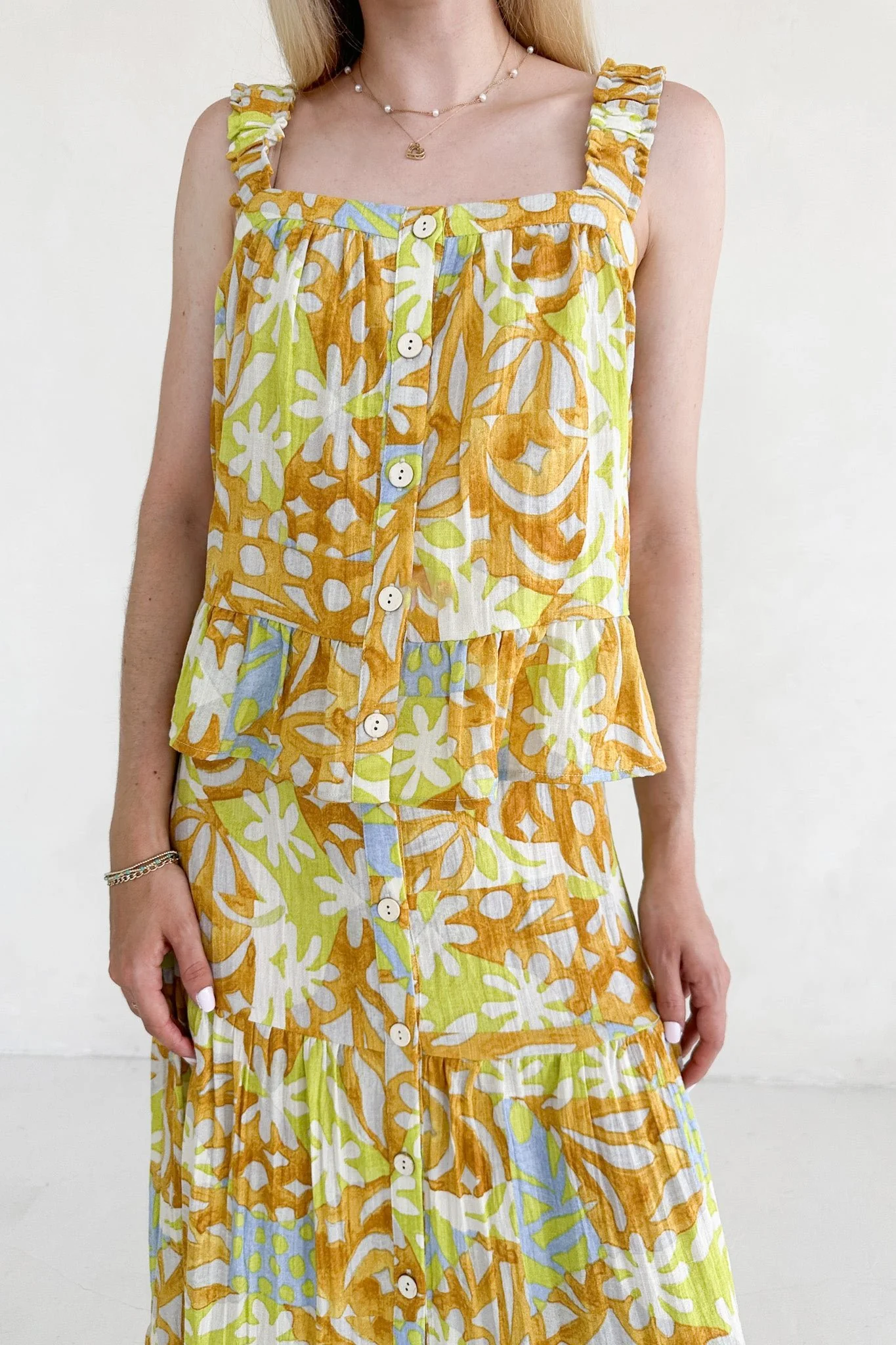 Oahu Tropical Printed Ruffle Top - Image 5