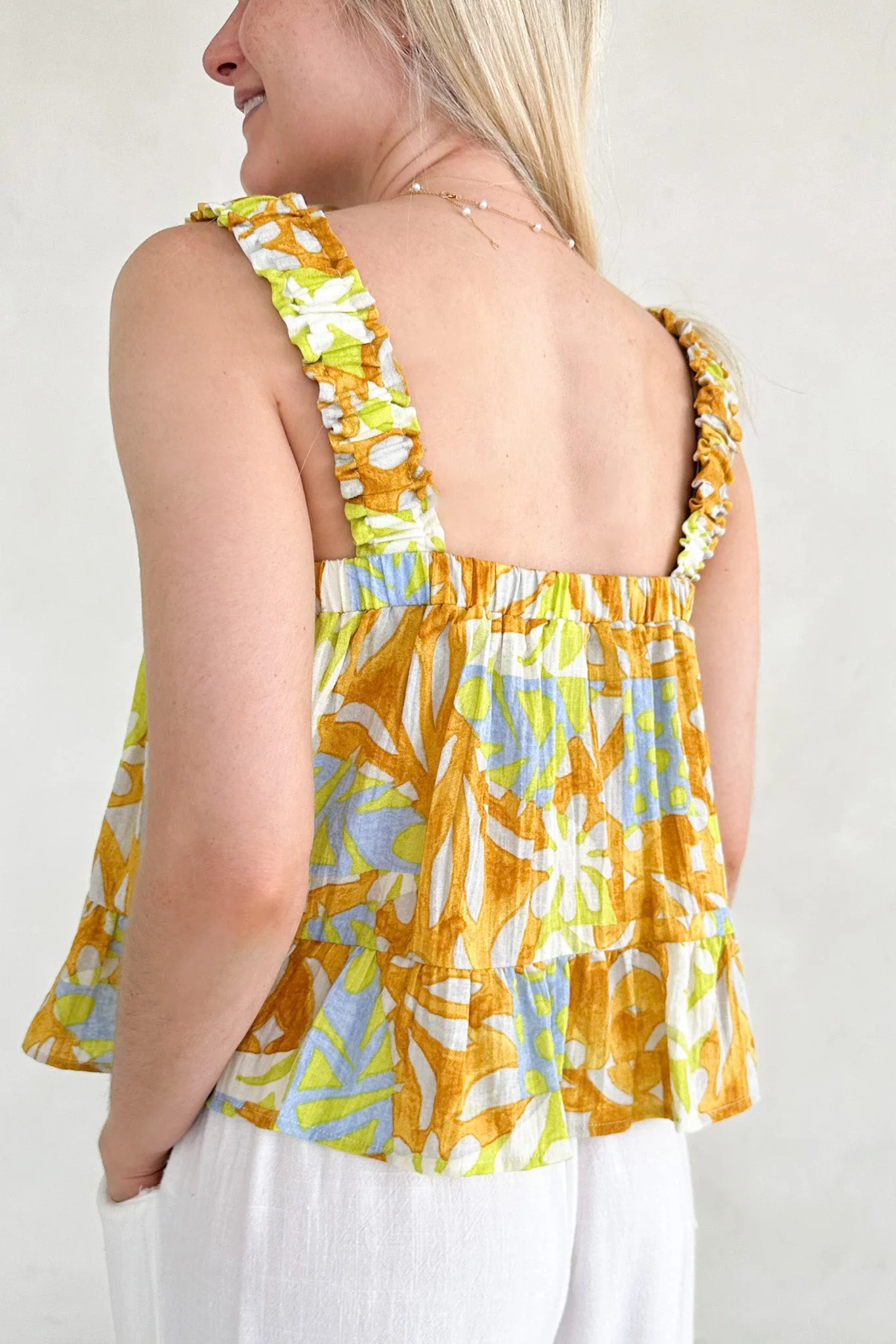 Oahu Tropical Printed Ruffle Top - Image 8