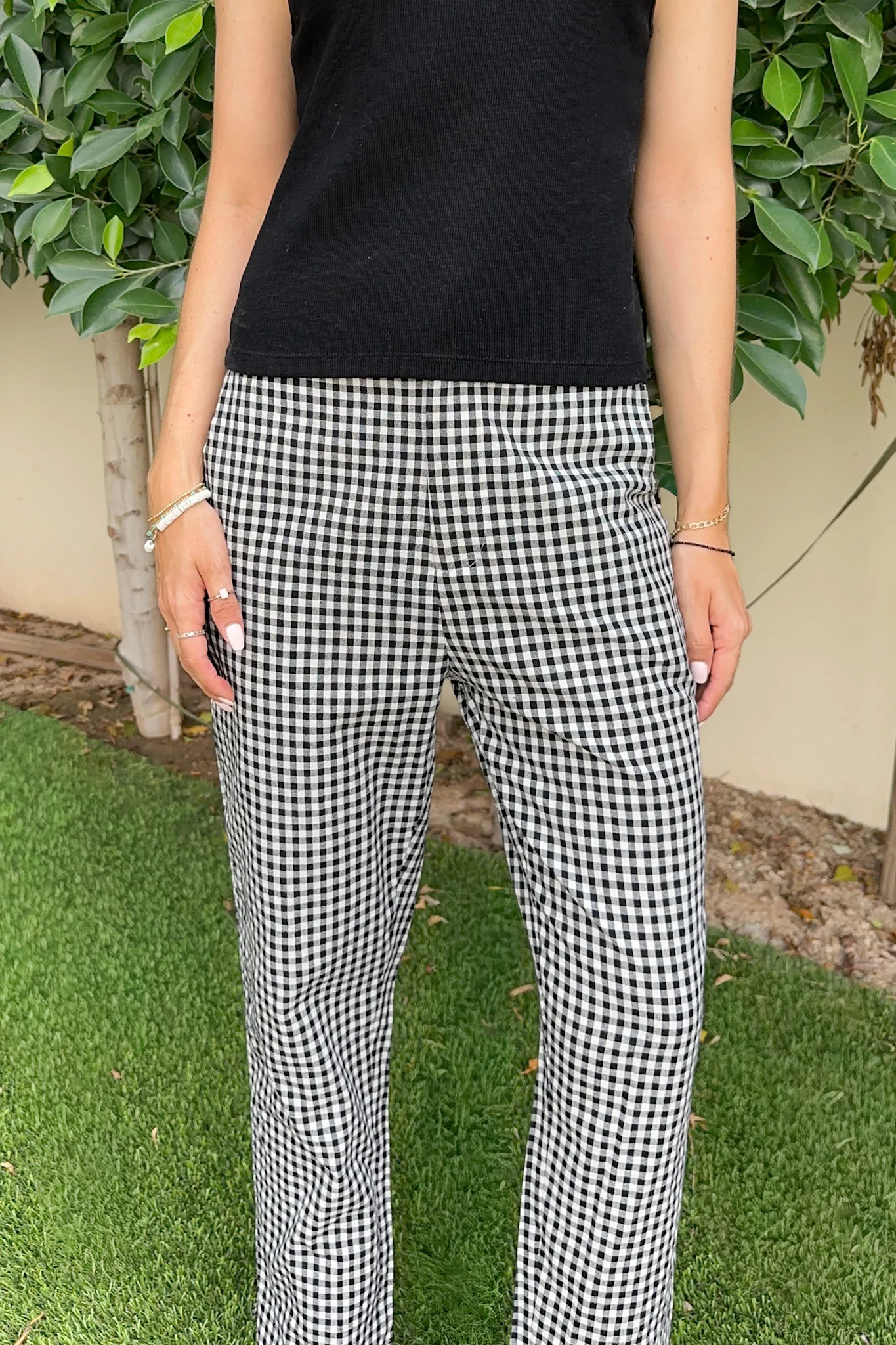 Off Duty Gingham Tapered Checkered Pants - Image 4
