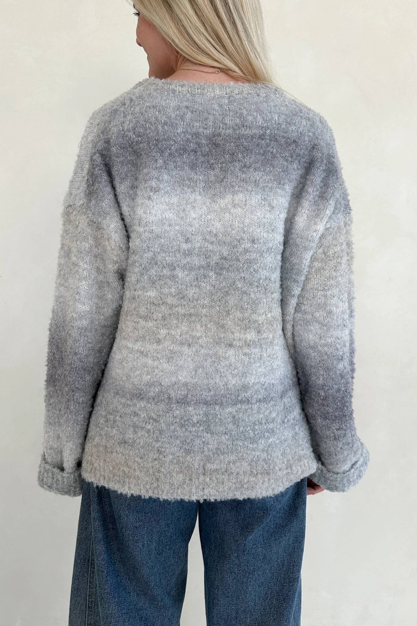 Olsen Loose Fit Ombre Sweater in Coastal Grey - Image 7