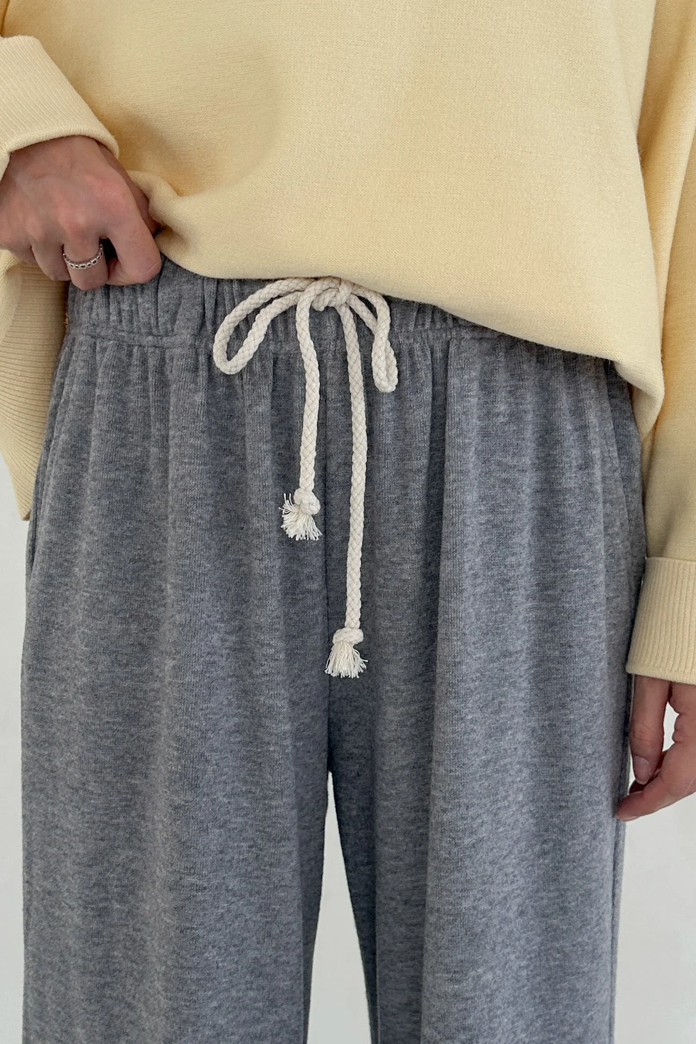 On the Move Drawstring Pants in Heather Grey - Image 3