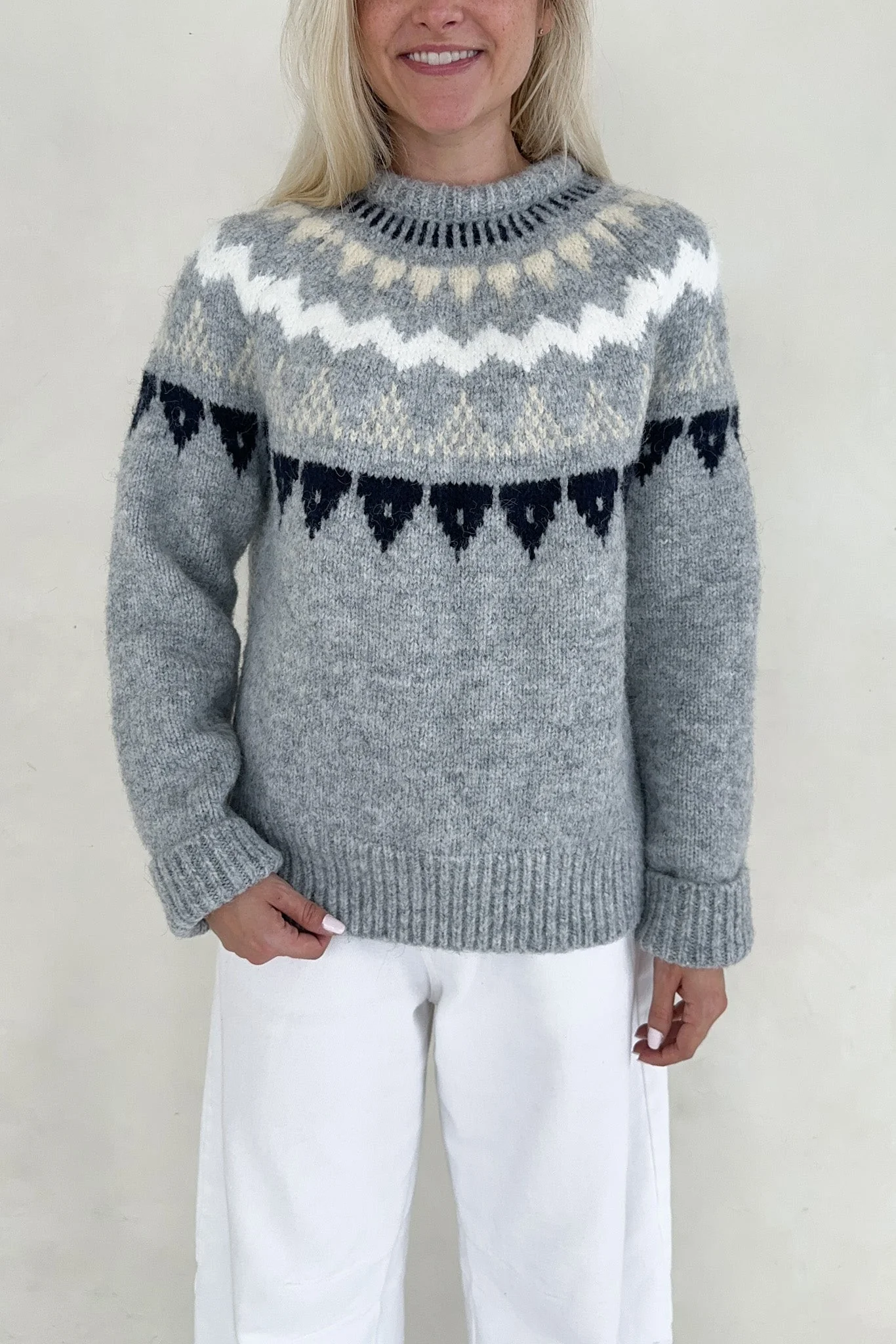 Oslo Faire Isle Round Neck Knit Sweater
